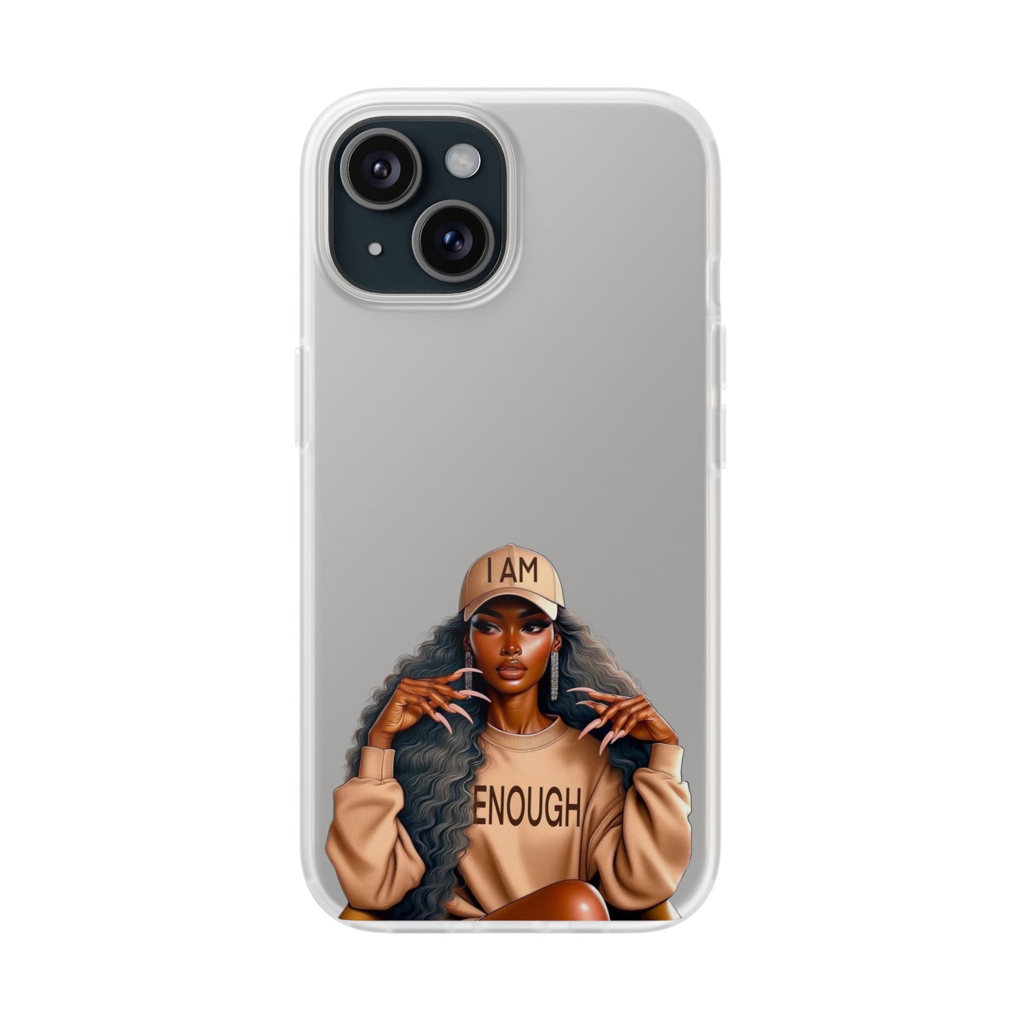 Empowerment Flexi Case | 'I AM ENOUGH' Design | Stylish Phone Cover for Confident Women