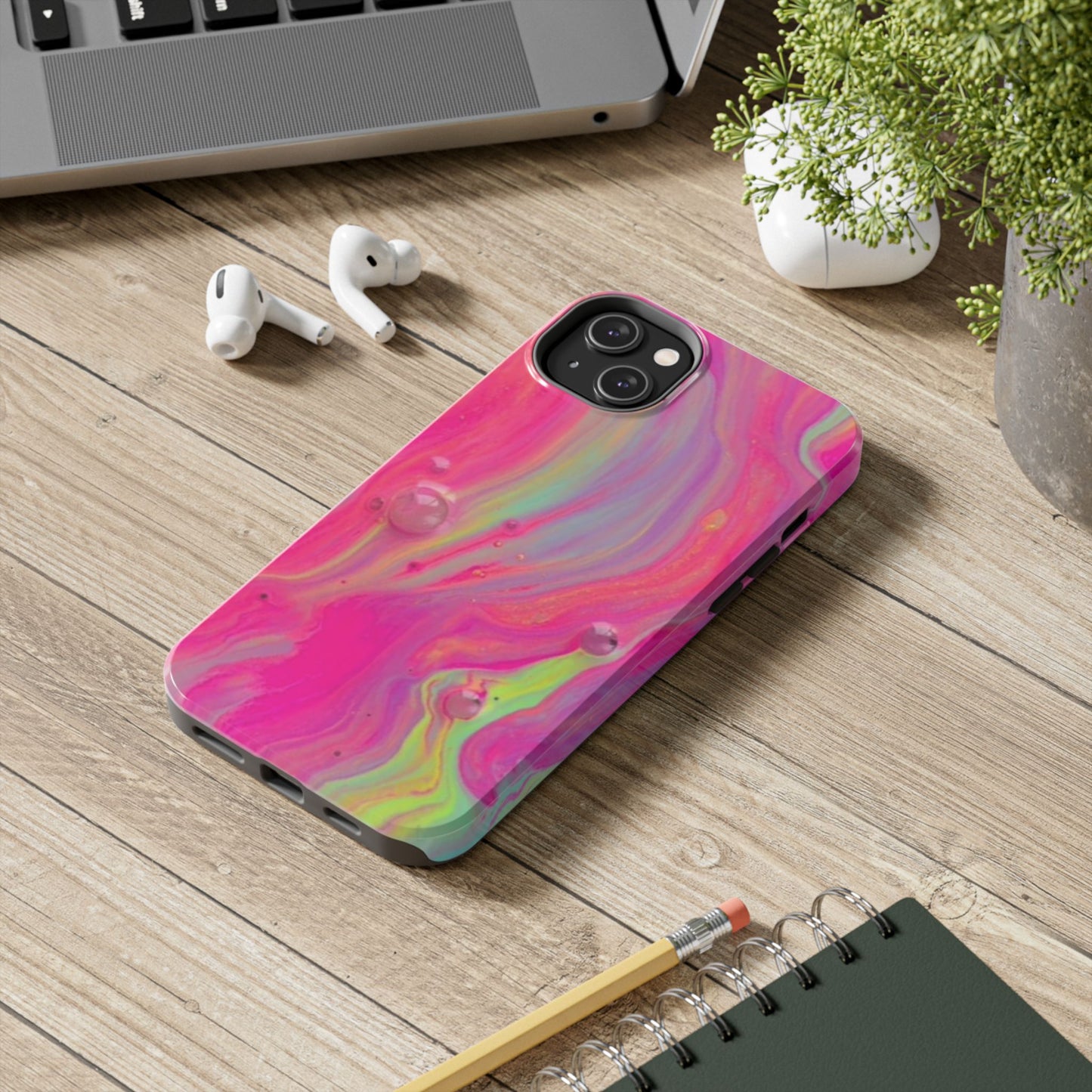Colorful Swirl Futuristic Tough Phone Case, Stylish Durable Cover for Iphone
