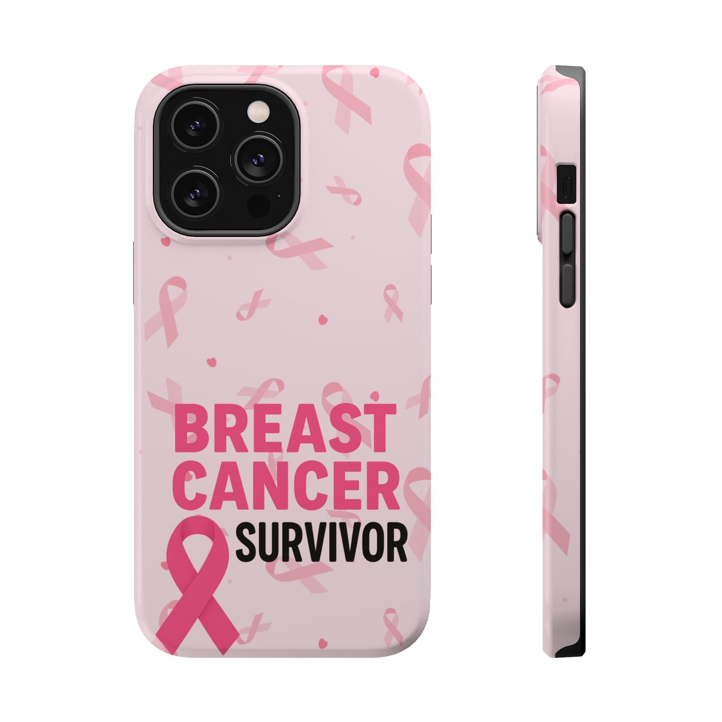 Breast Cancer Survivor Magnetic Phone Case, Impact-Resistant, Pink Ribbon for Iphone