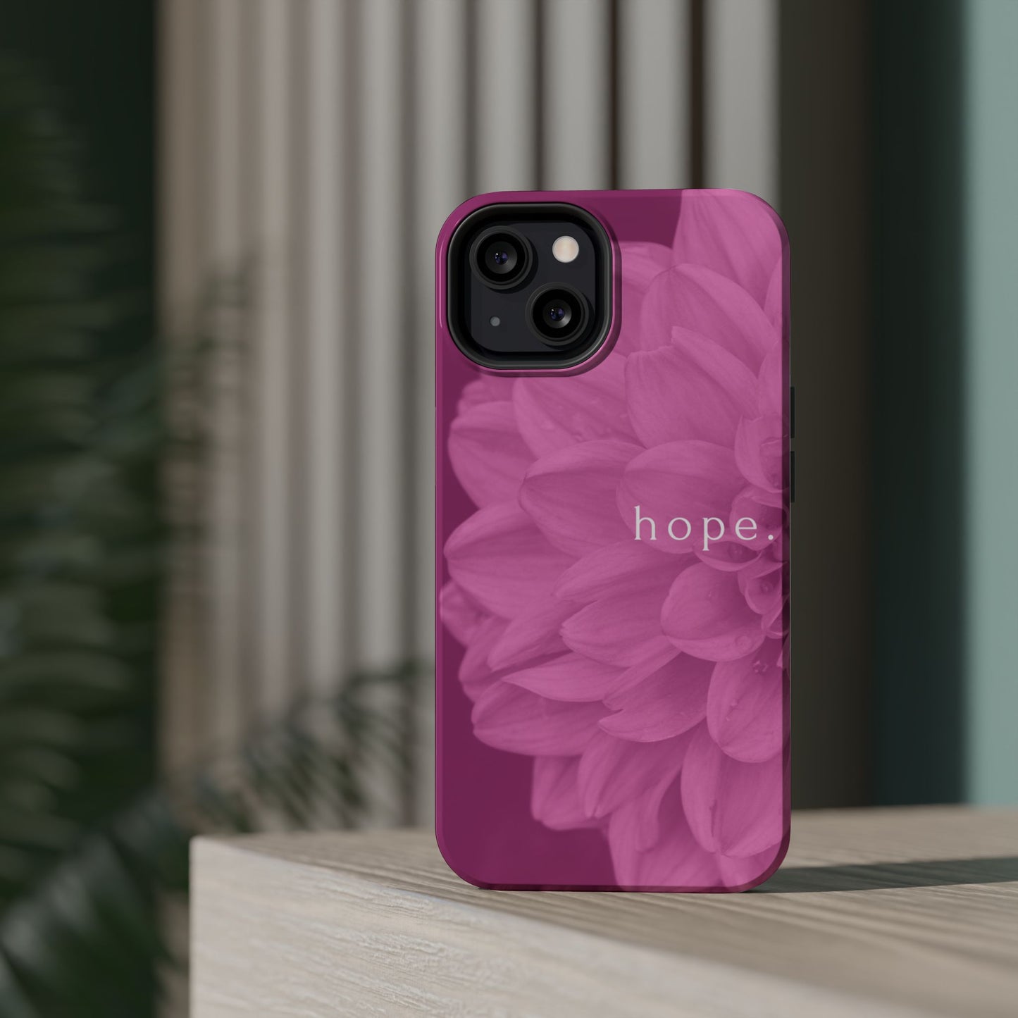 Hopeful, Inspirational Pink Flower Design Phone Case