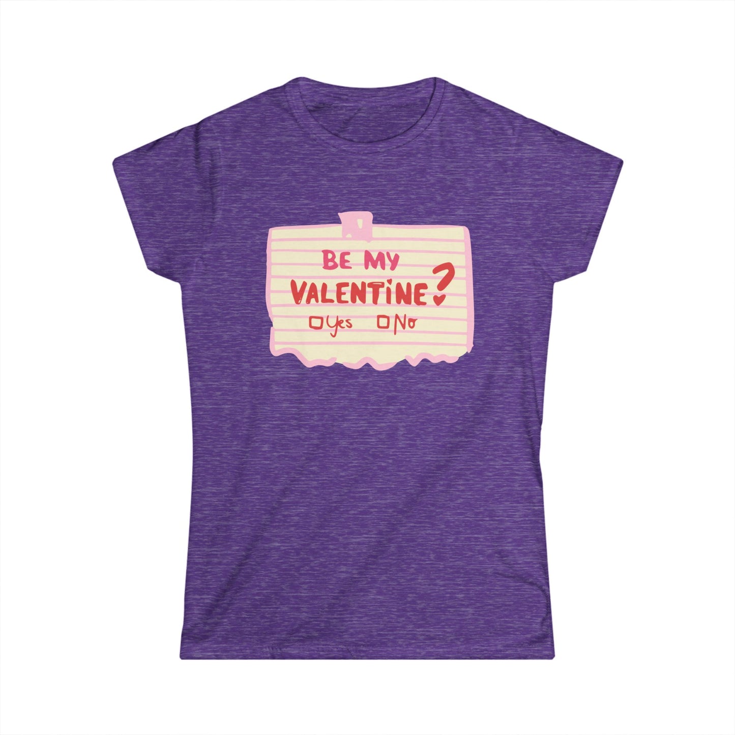 Valentine's Day Women's Softstyle Tee - 'Yes or No' Heart T-Shirt