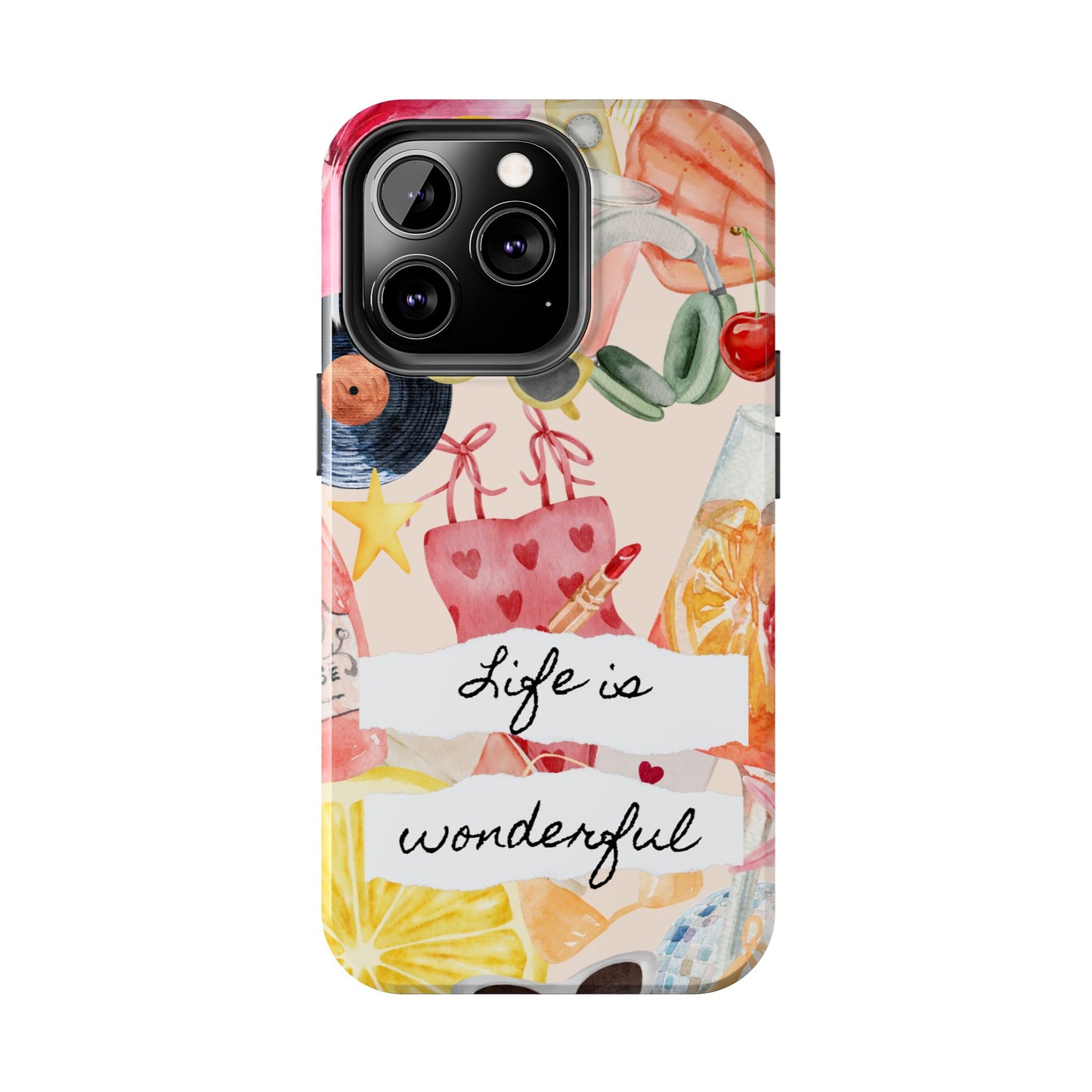 Life is Wonderful, Stylish Phone Cover, Cute Phone Accessory, Gift for Her, Summer Vibe Phone Case