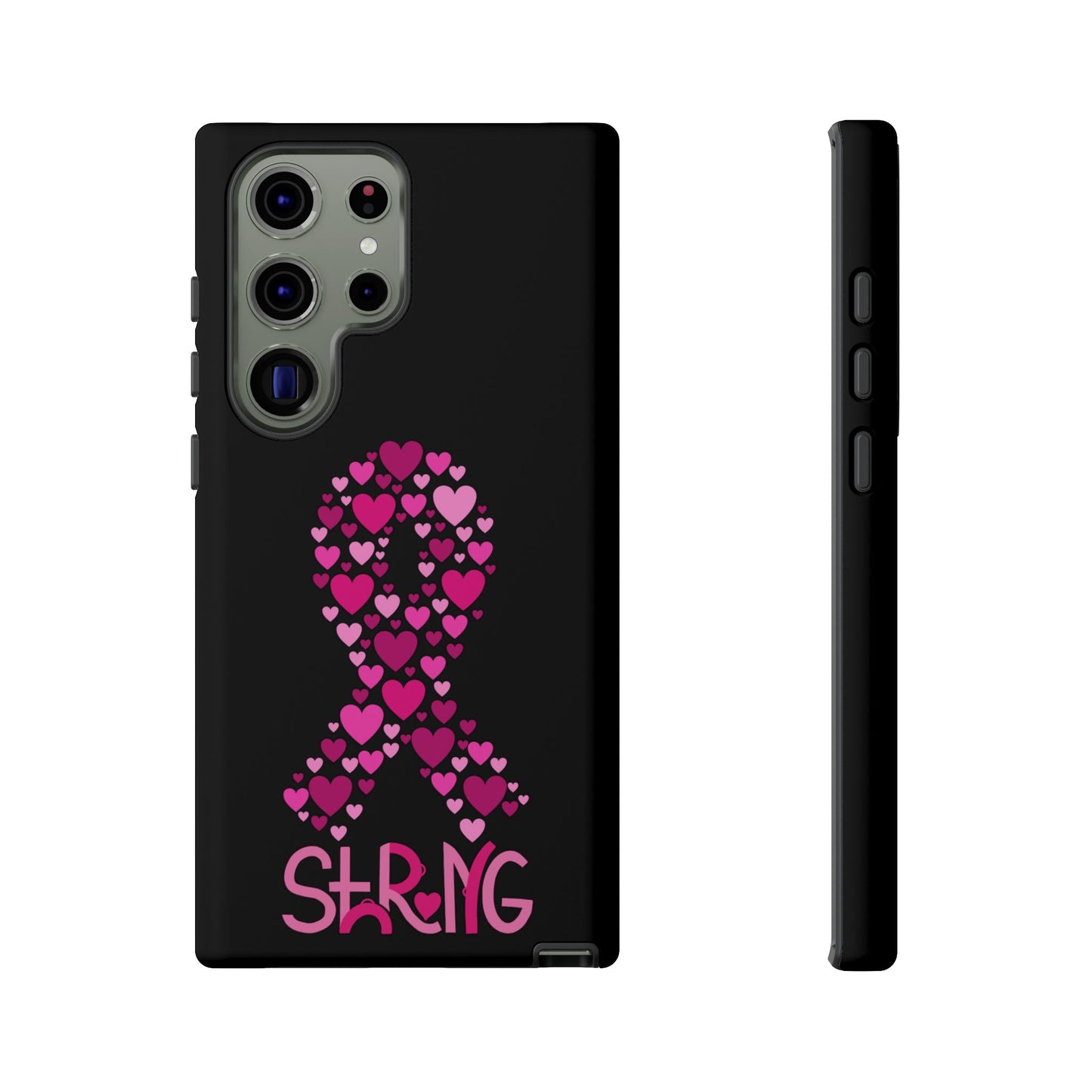 Pink Ribbon Phone Case - Strong Heart Design, Cancer Awareness, Gift for Supporters for Samsung