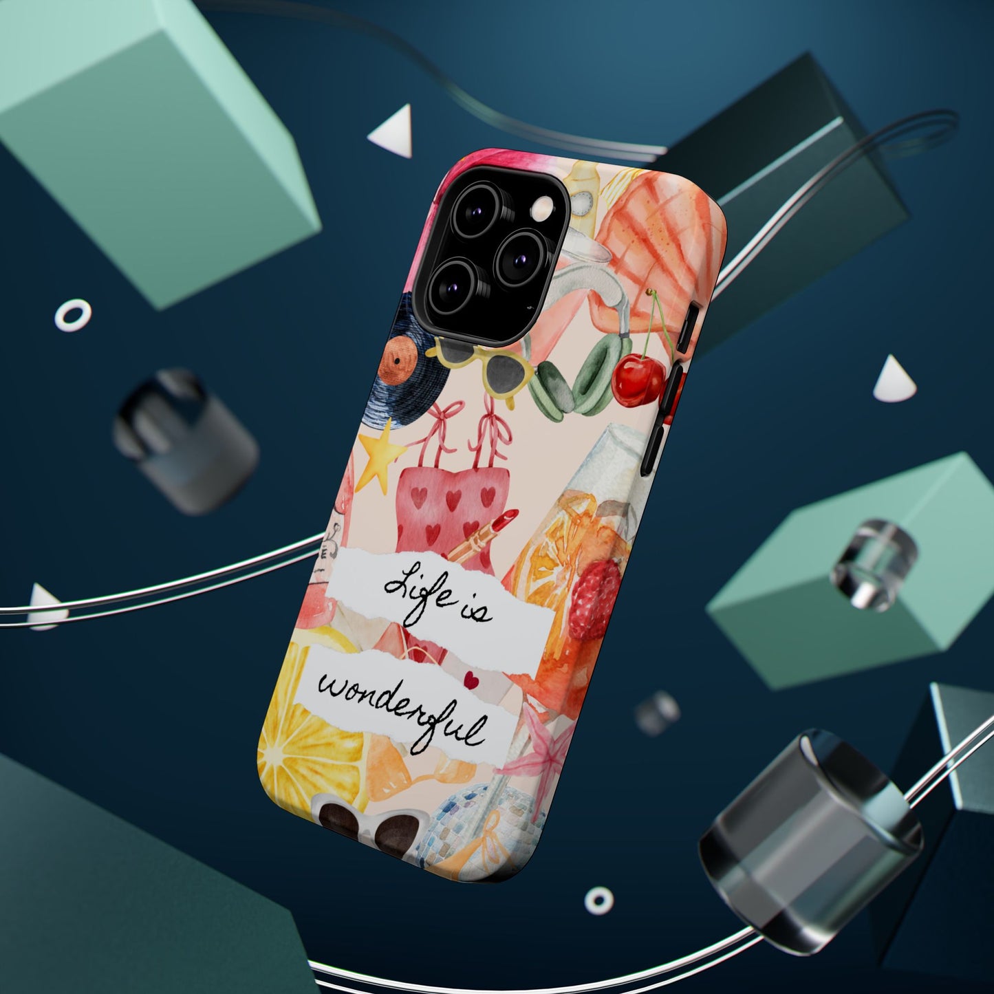 Life is Wonderful, Stylish Phone Cover, Cute Phone Accessory, Gift for Her, Summer Vibe Phone Case