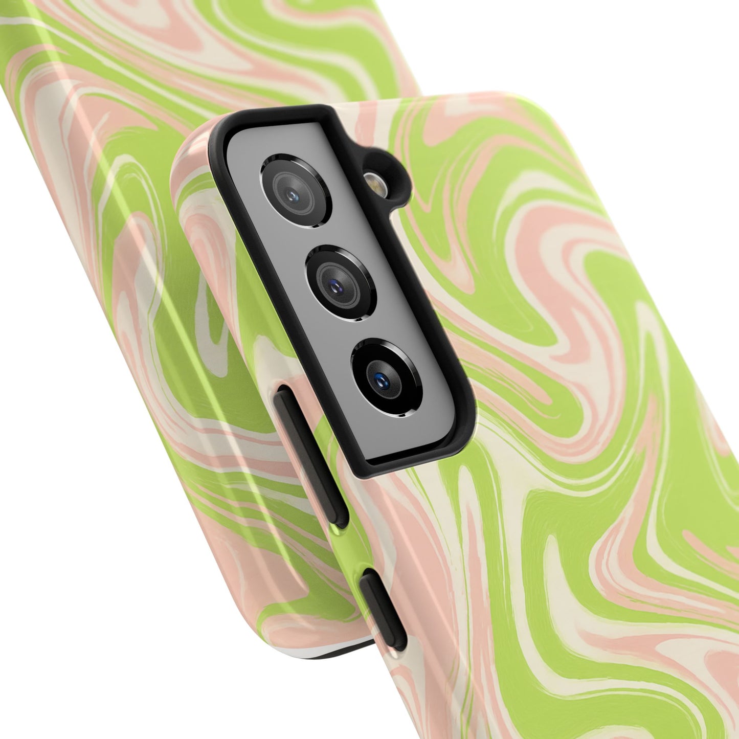 Pink & Green Stylish Tough Phone Case, Durable Protection, Gift for Friends, Colorful Marble Design