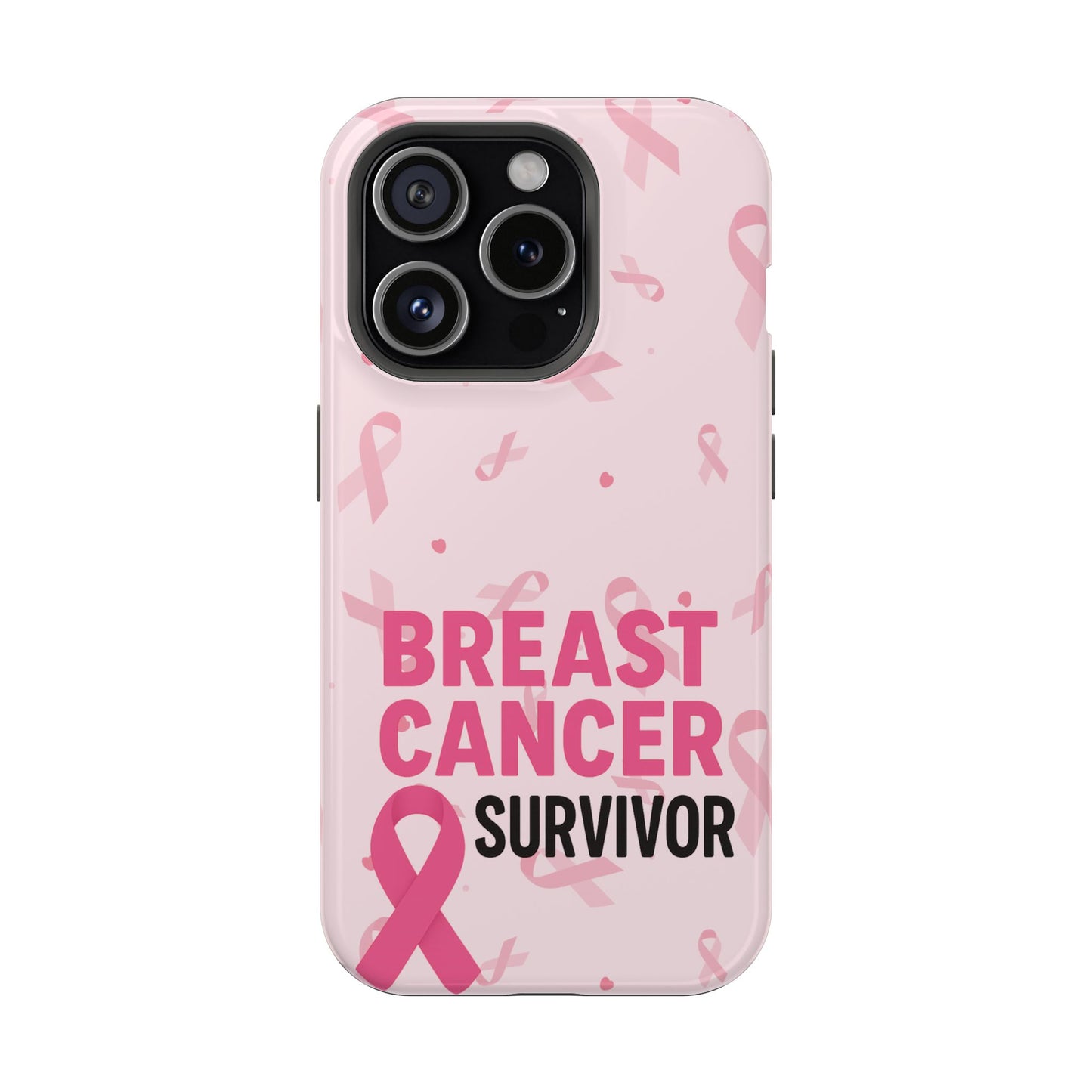 Breast Cancer Survivor Magnetic Phone Case, Impact-Resistant, Pink Ribbon for Iphone