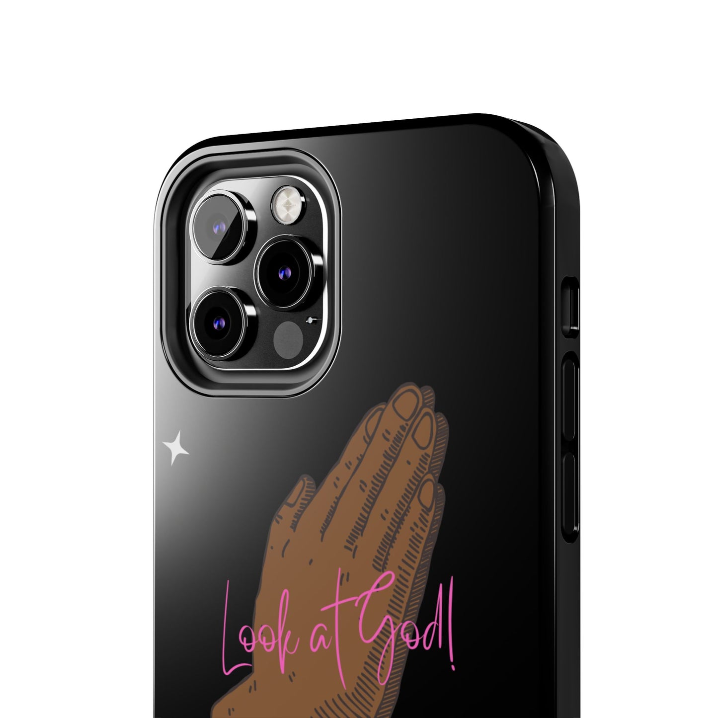Phone Cases - 'Look at God' Praying Hands Religious Design Tough Case for iPhone
