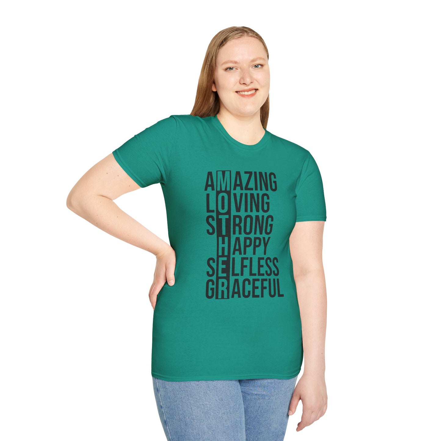 Affirmation T-Shirt - Inspirational Amazing Loving Strong Happy Selfless Graceful-MOTHER