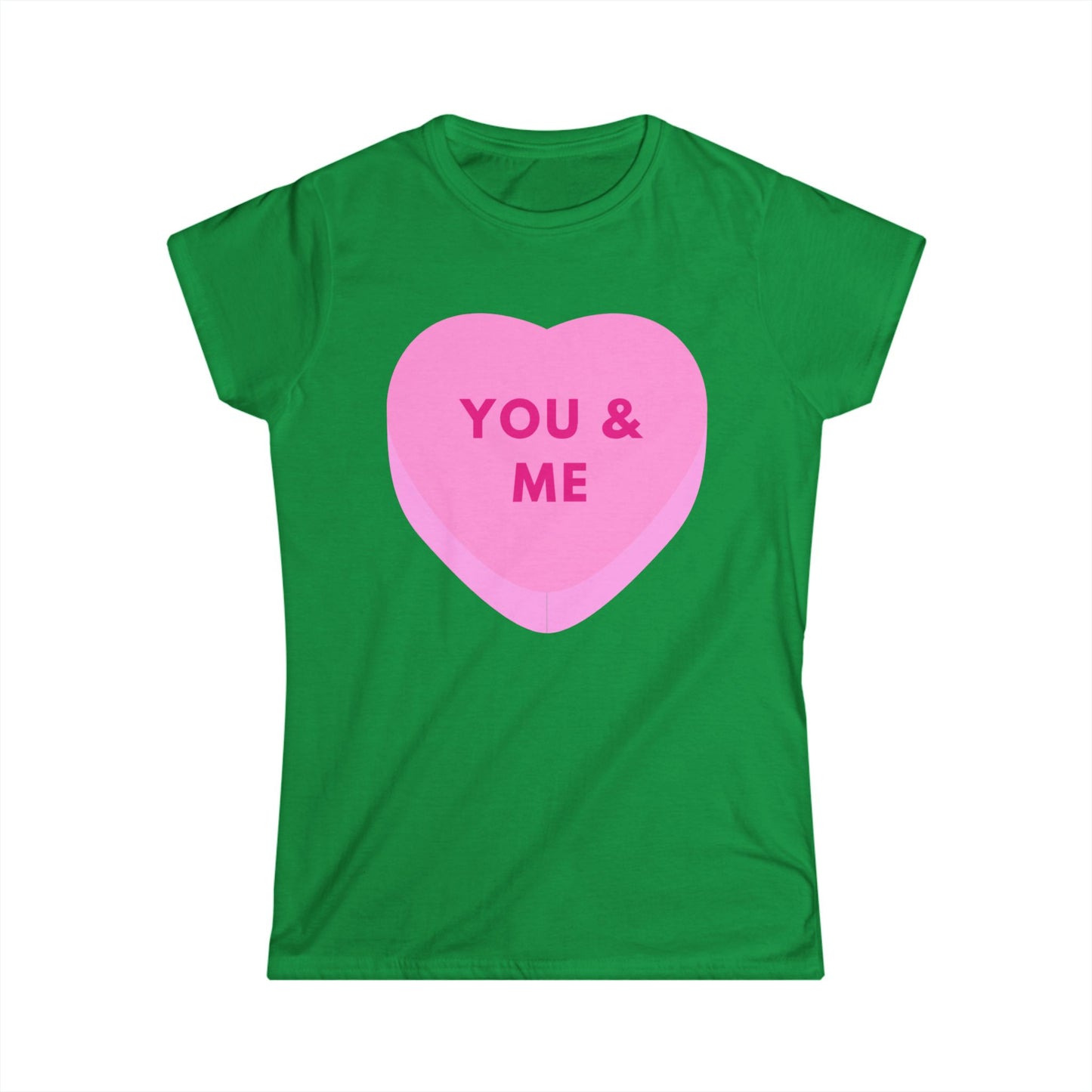 Valentine's Day Women's Softstyle Tee - 'You & Me' Heart T-Shirt