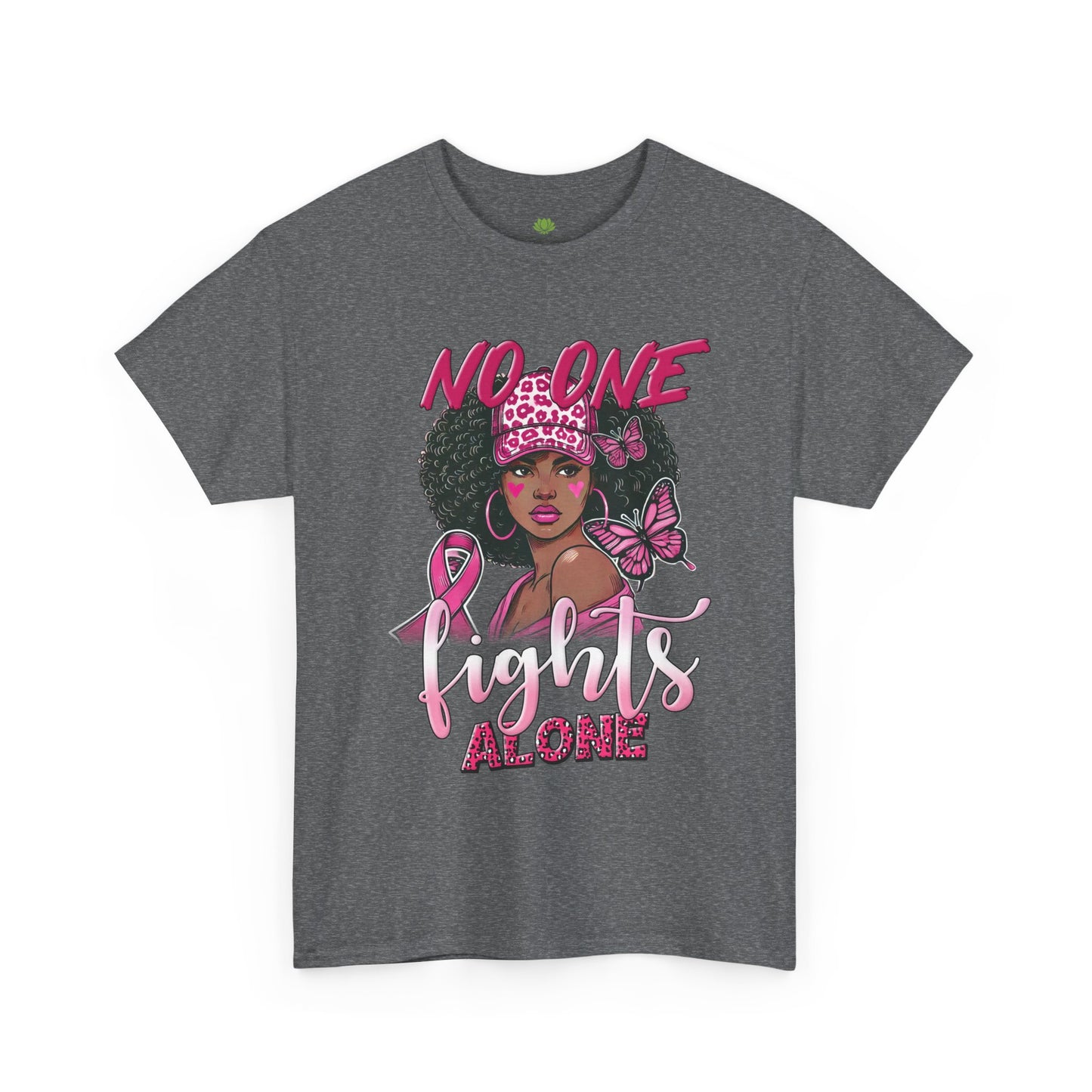 Empowerment Unisex Heavy Cotton Tee - "No One Fights Alone"
