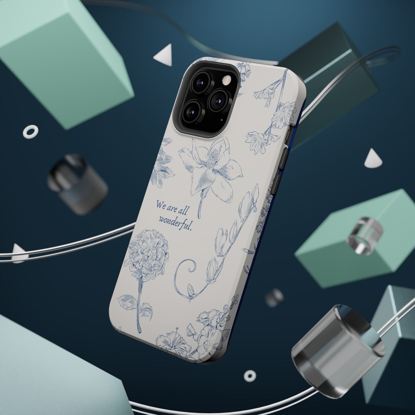 We are all wonderful- Inspirational Floral Design Tough MAGNETIC Phone Case