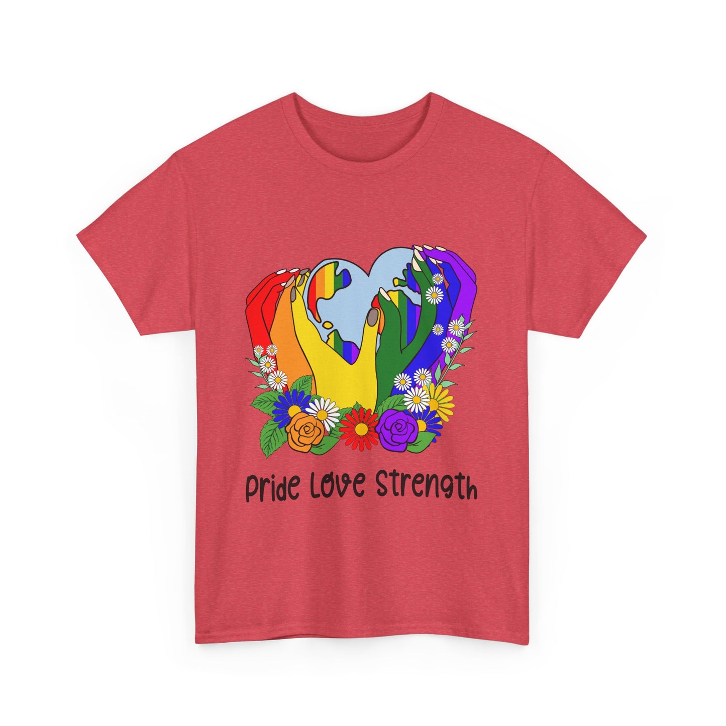 Pride Love Strength Unisex Cotton Tee - Celebrate Diversity and Unity