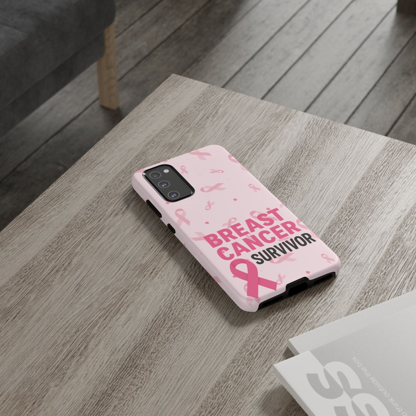Breast Cancer Survivor Phone Case, Cancer Awareness, Pink Ribbon Design, Tough Cases for Samsung