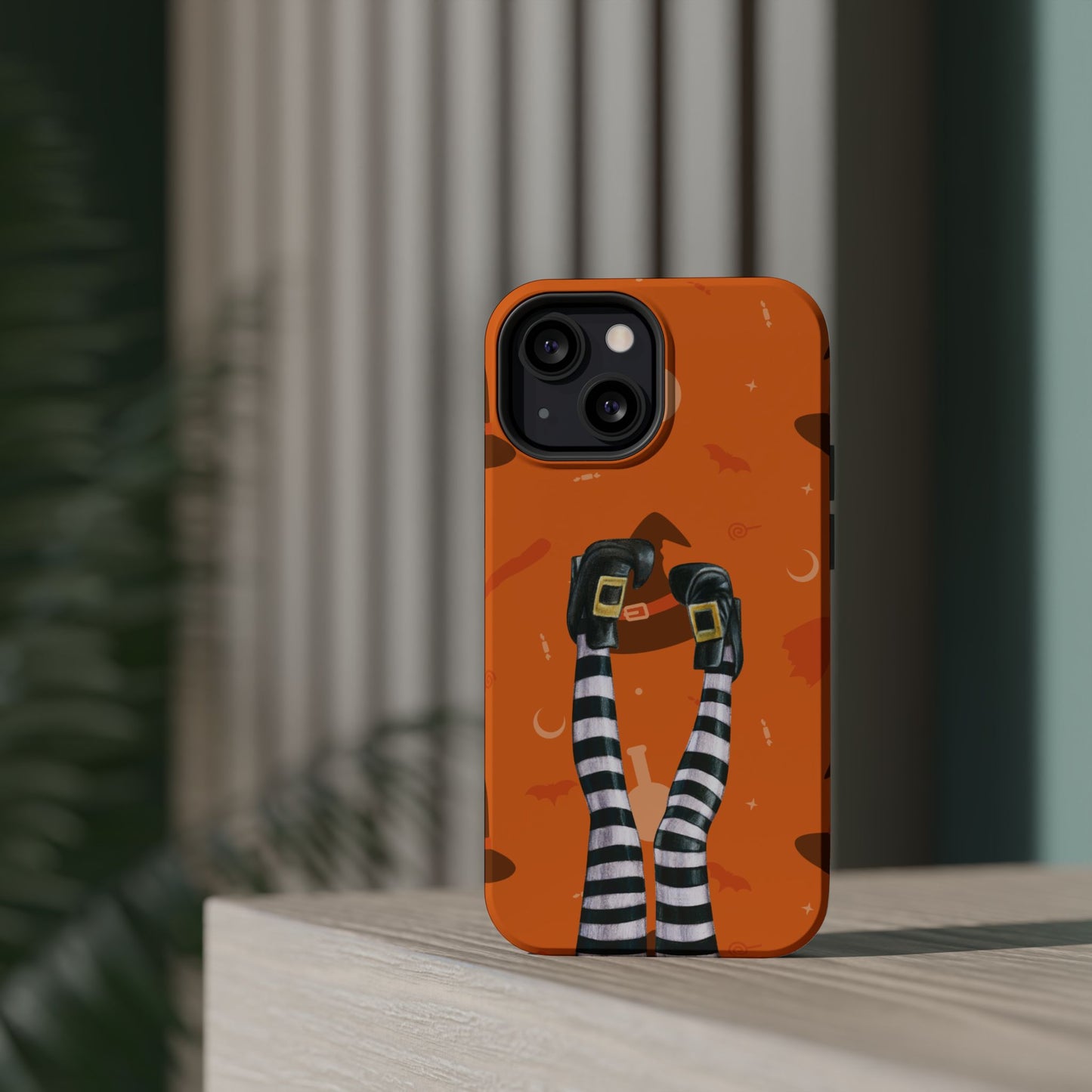 Halloween Magnetic Phone Case, Spooky Design, Witch Legs for Iphone