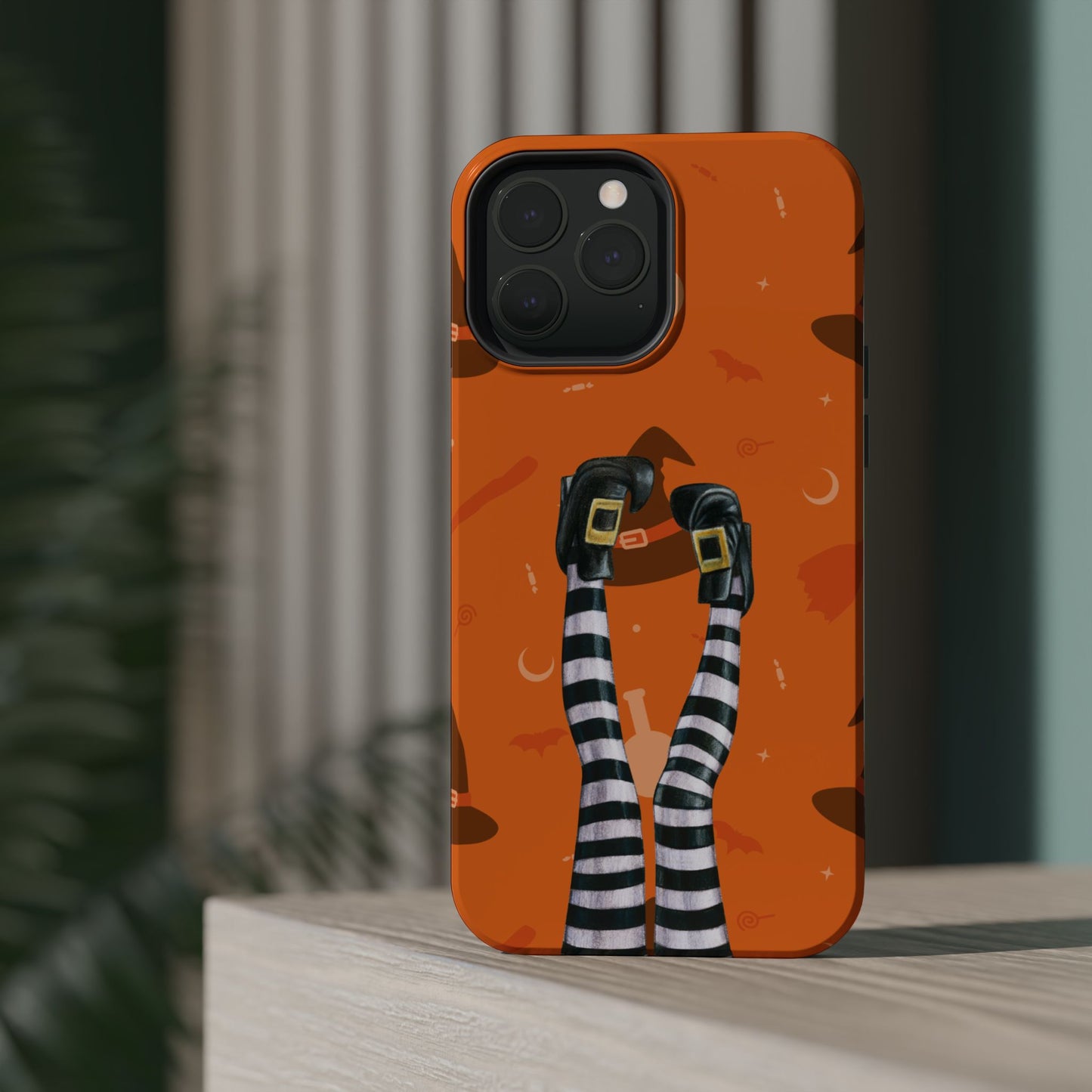 Halloween Magnetic Phone Case, Spooky Design, Witch Legs for Iphone