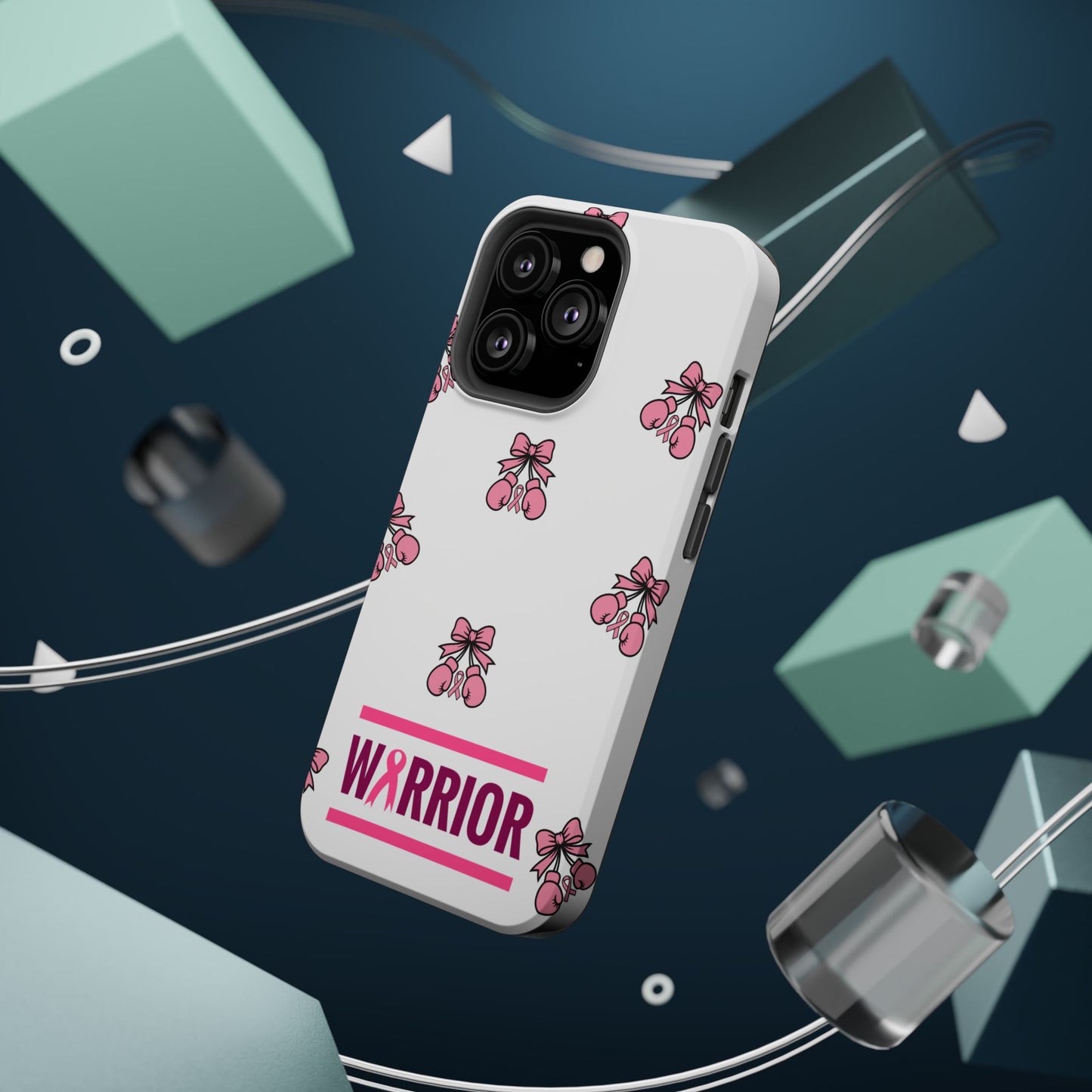 Warrior Bow Pink Magnetic Phone Case, Support Breast Cancer Awareness, Gift for Cancer Fighters for Iphone