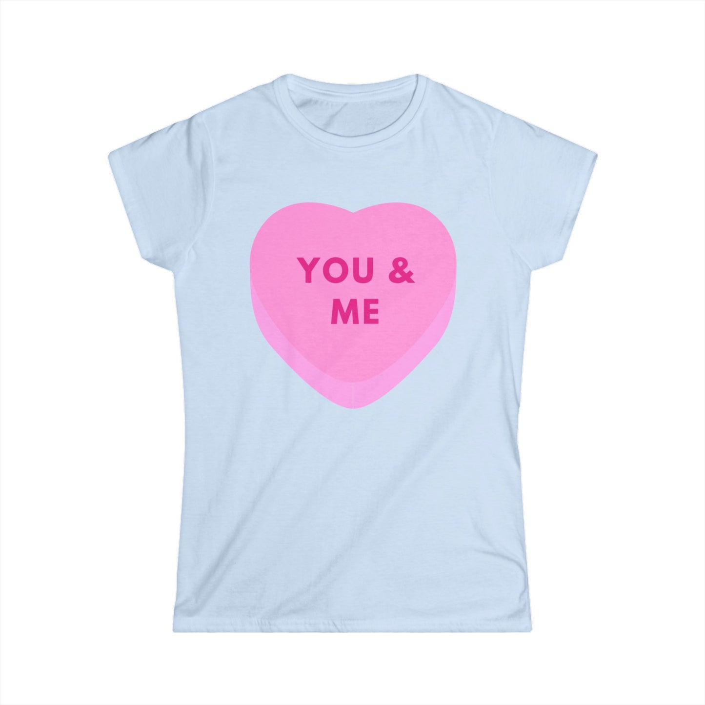 Valentine's Day Women's Softstyle Tee - 'You & Me' Heart T-Shirt