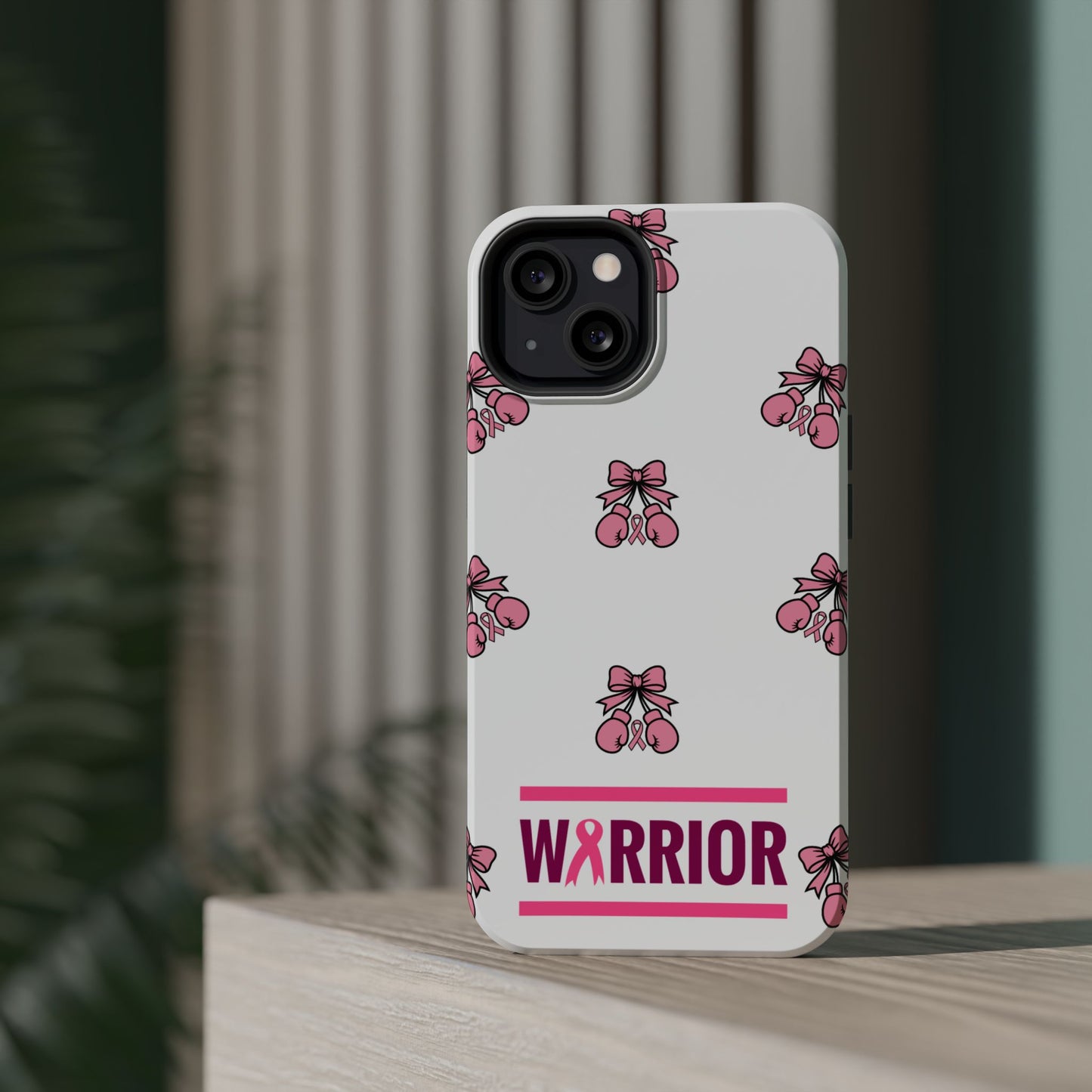 Warrior Bow Pink Magnetic Phone Case, Support Breast Cancer Awareness, Gift for Cancer Fighters for Iphone