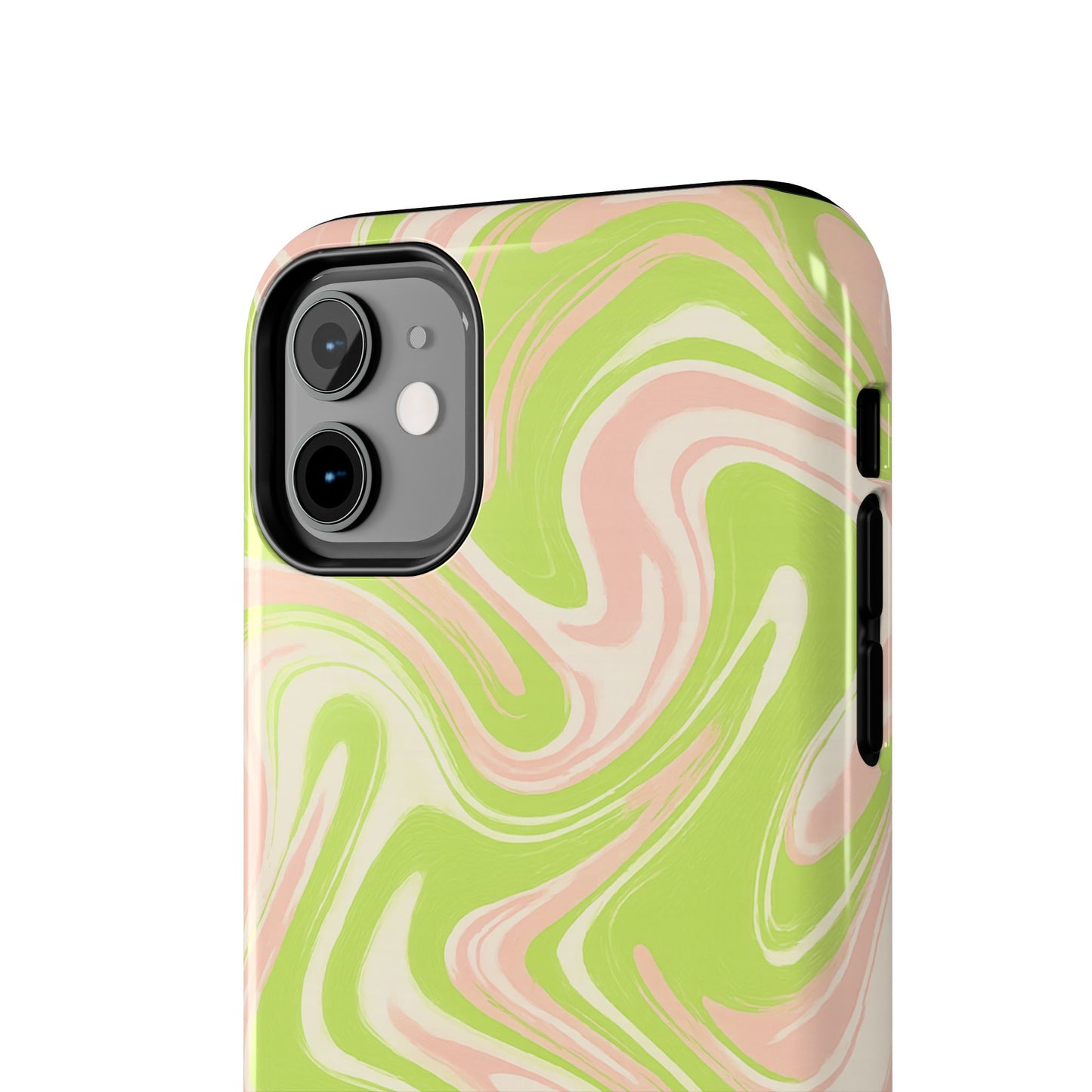 Pink & Green Stylish Tough Phone Case, Durable Protection, Gift for Friends, Colorful Marble Design