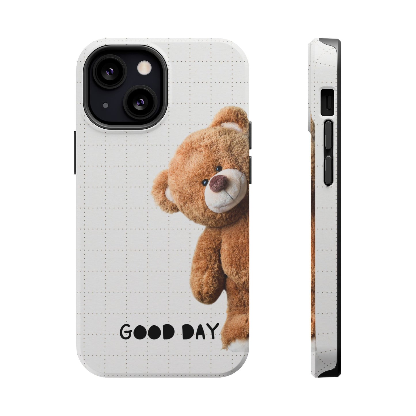 Good Day Teddy Bear MAGNETIC Phone Cases, Cute, Gift for Friends, Teddy Bear Lover's Case
