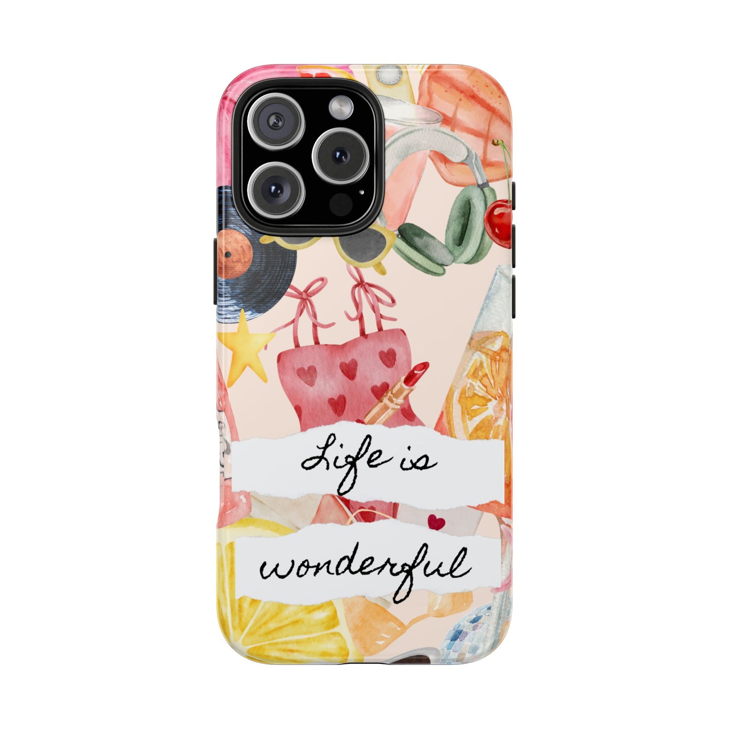 Life is Wonderful, Stylish Phone Cover, Cute Phone Accessory, Gift for Her, Summer Vibe Phone Case