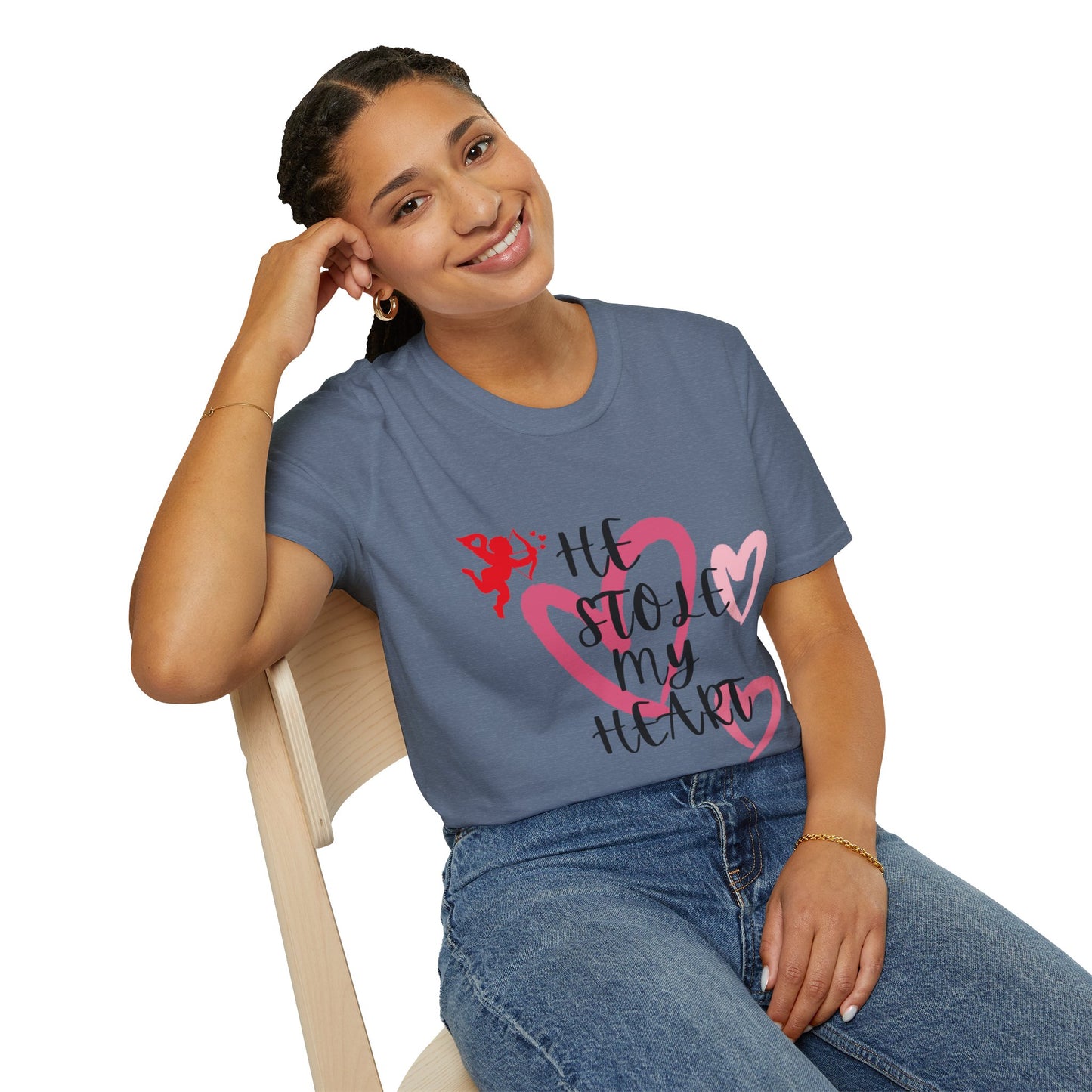 He Stole My Heart Unisex T-Shirt - Cute Valentine’s Day Couple Shift