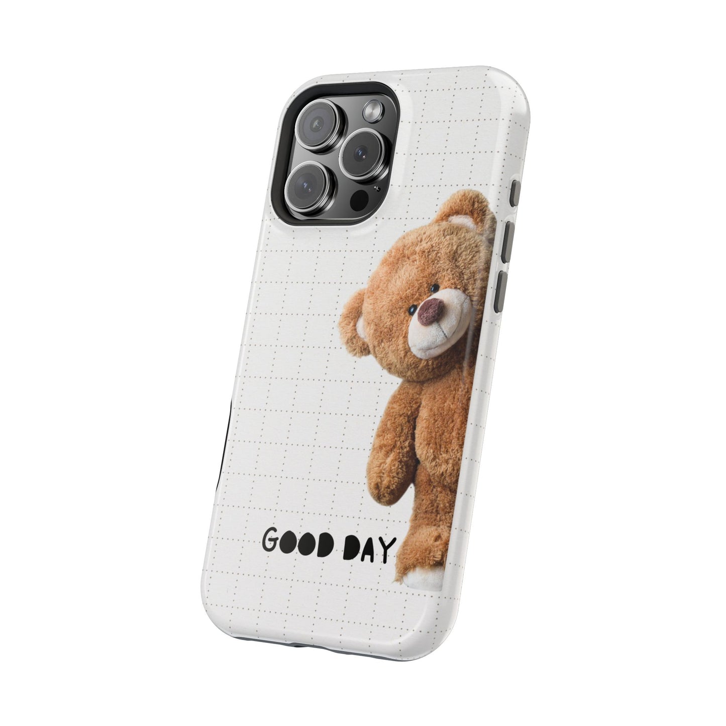 Good Day Teddy Bear MAGNETIC Phone Cases, Cute, Gift for Friends, Teddy Bear Lover's Case