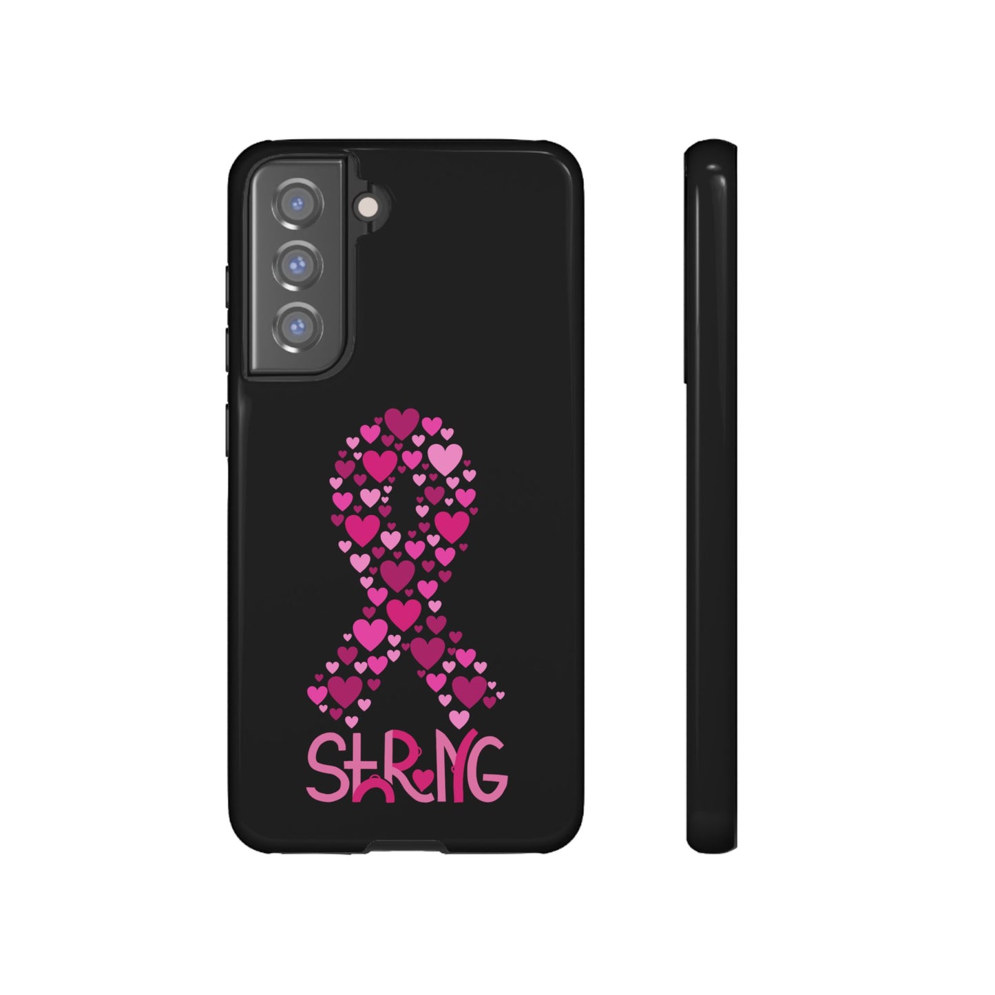 Pink Ribbon Phone Case - Strong Heart Design, Cancer Awareness, Gift for Supporters for Samsung