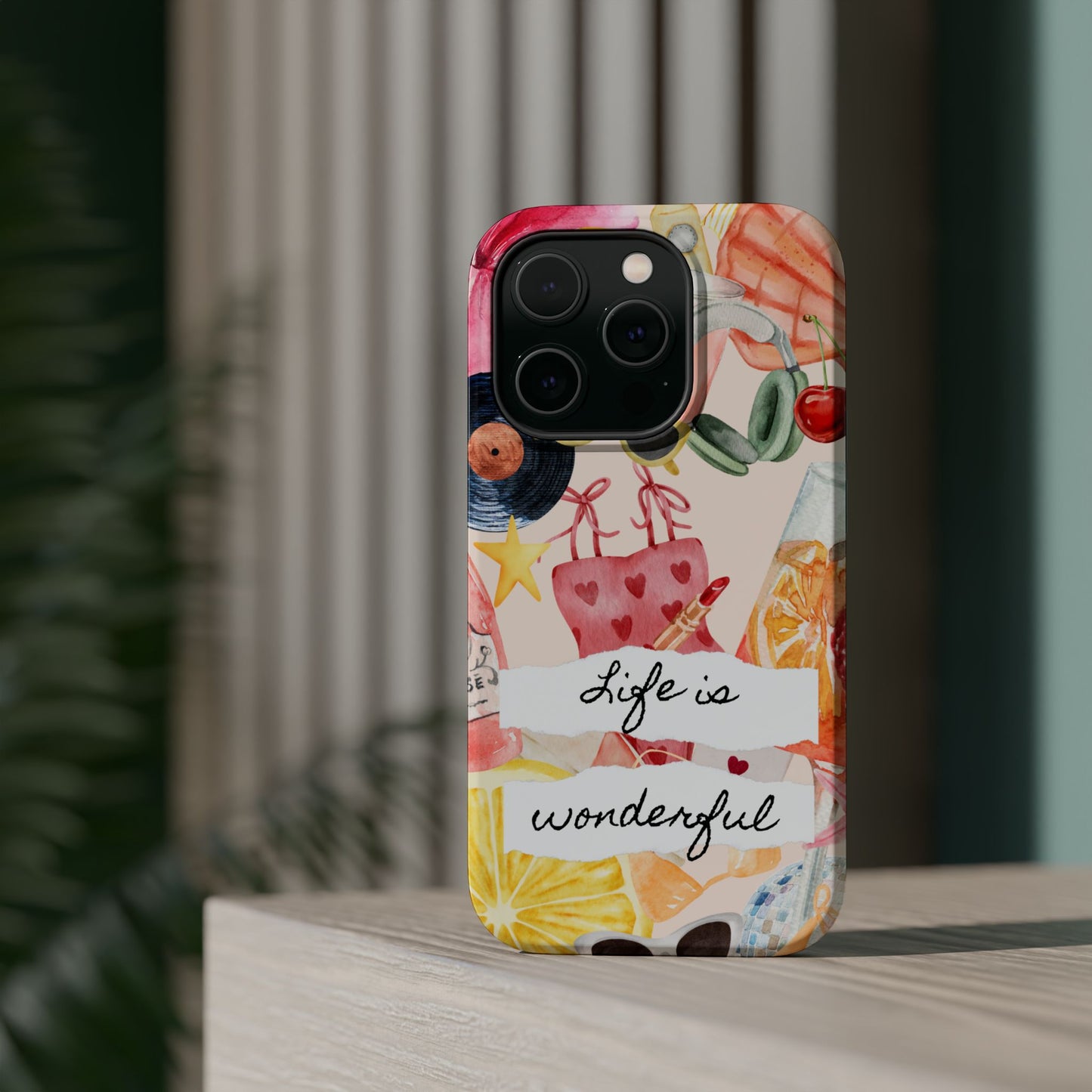 Life is Wonderful, Stylish Phone Cover, Cute Phone Accessory, Gift for Her, Summer Vibe Phone Case