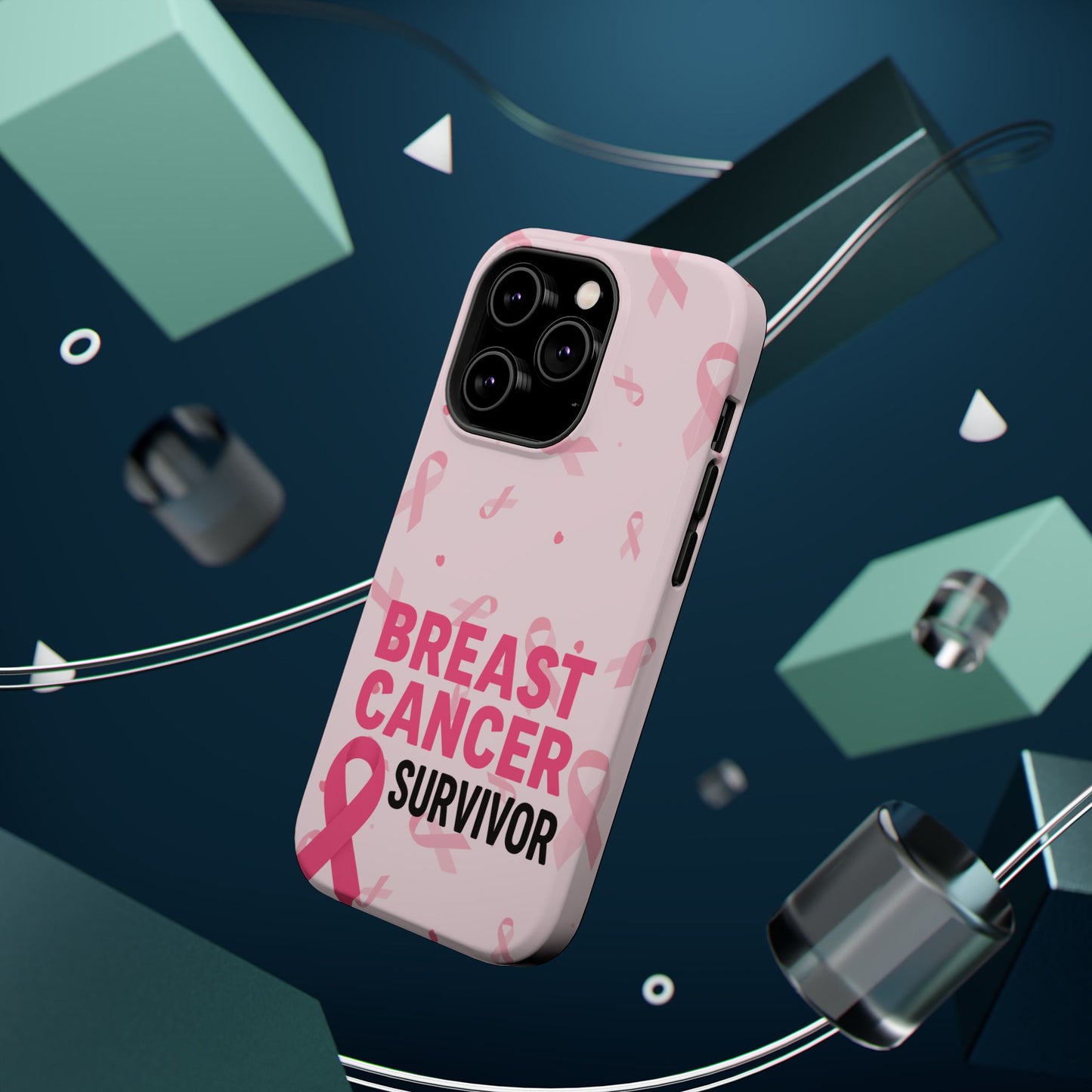 Breast Cancer Survivor Magnetic Phone Case, Impact-Resistant, Pink Ribbon for Iphone