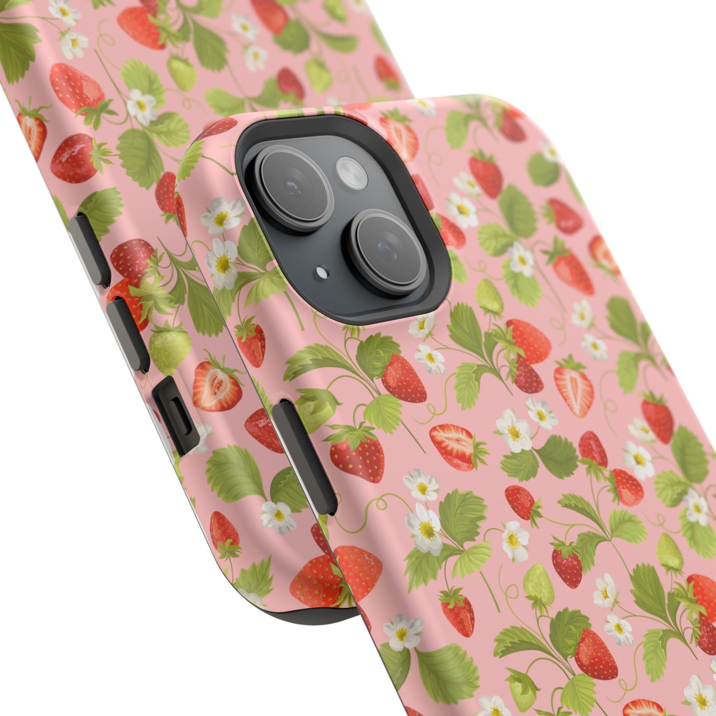 Strawberry Pattern Magnetic Phone Case, Fruit Lover’s Accessory, Cute Gift, Summer Vibe, Phone Protection