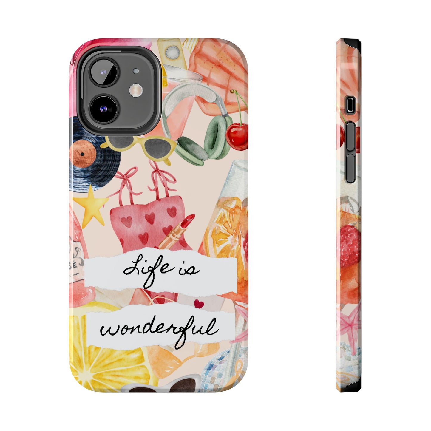 Life is Wonderful, Stylish Phone Cover, Cute Phone Accessory, Gift for Her, Summer Vibe Phone Case