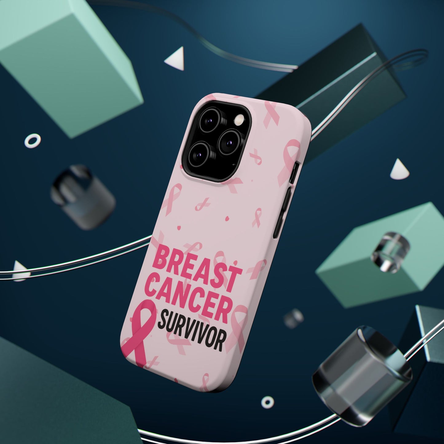 Breast Cancer Survivor Magnetic Phone Case, Impact-Resistant, Pink Ribbon for Iphone