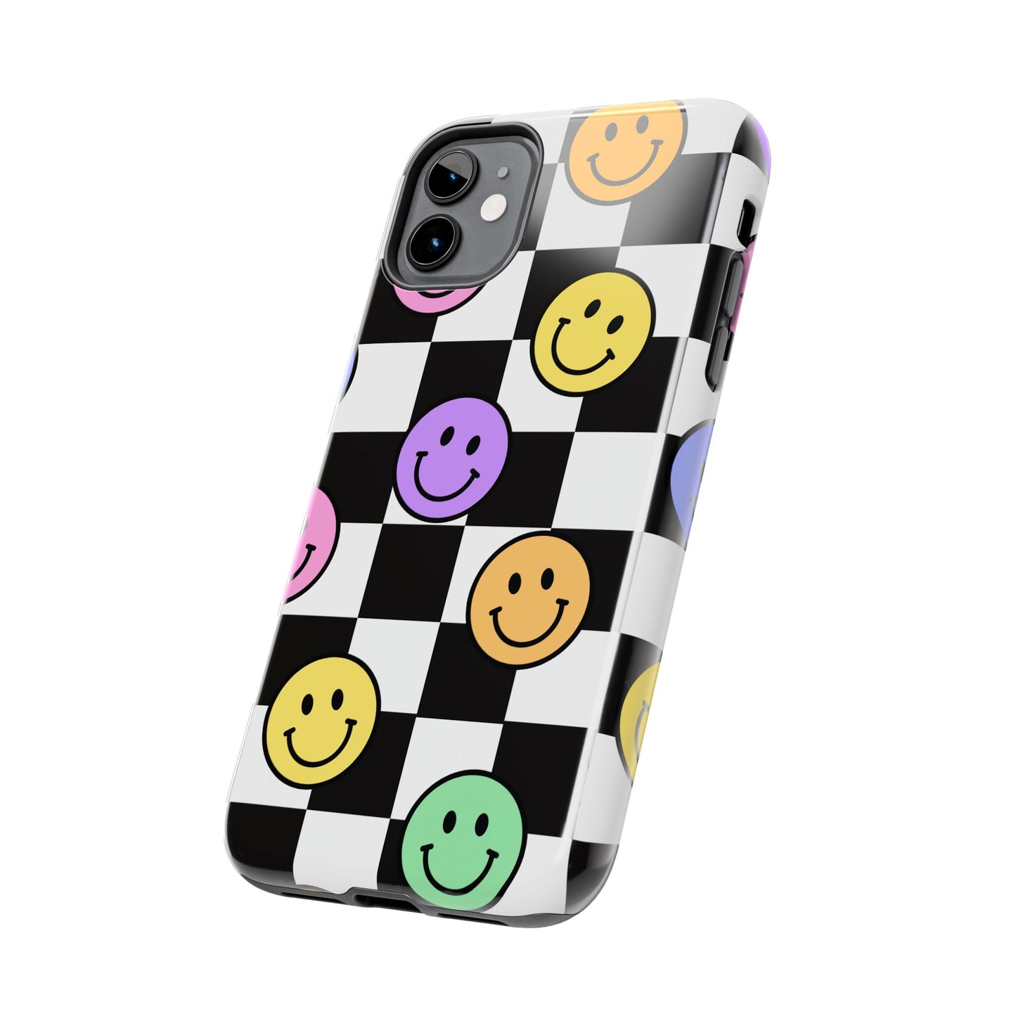 Colorful Smiley Face Phone Case, Durable Phone Cover, Fun Tech Accessories, Great for Gifts, Birthday, Holiday