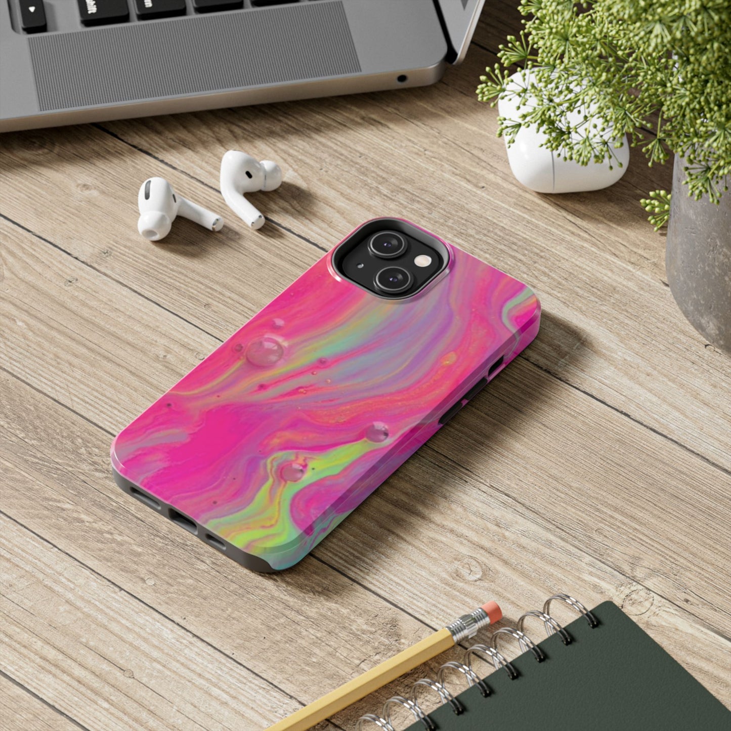 Colorful Swirl Futuristic Tough Phone Case, Stylish Durable Cover for Iphone