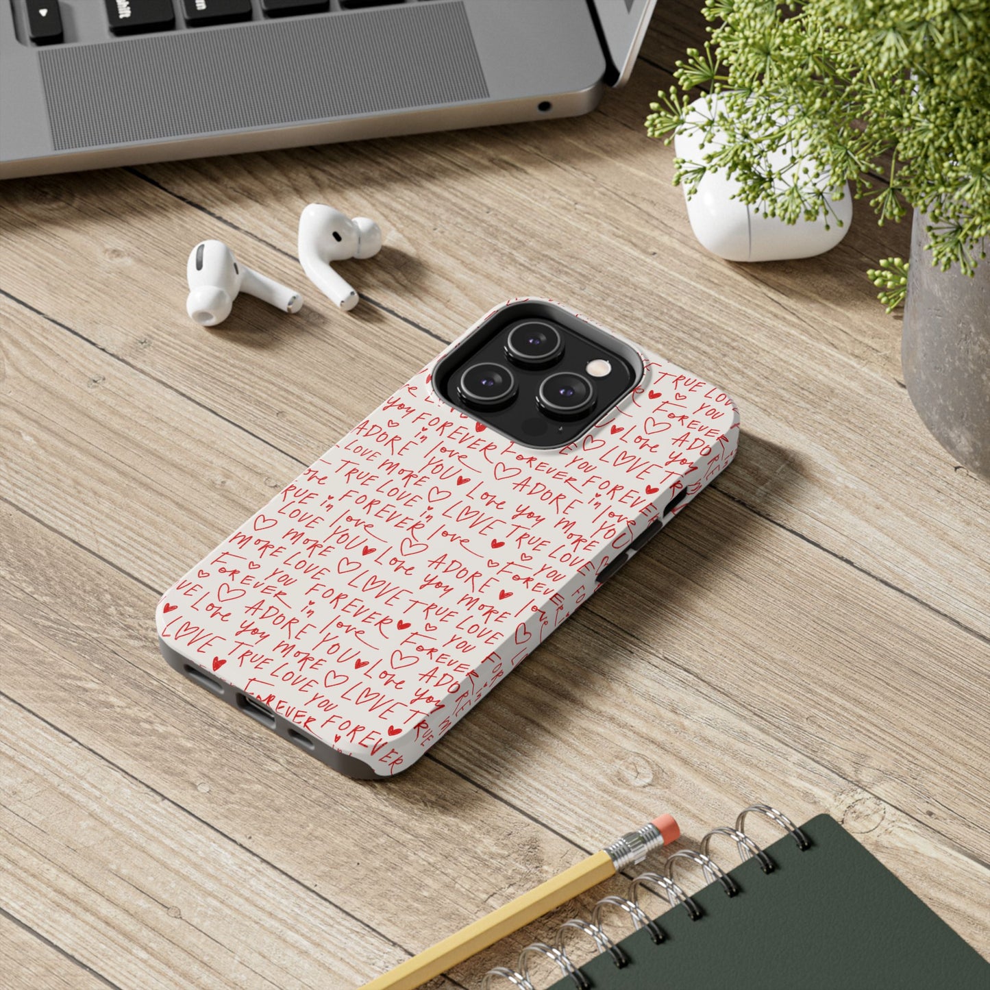Love Hearts Tough Case for iPhone, Cute Heart Design, Adore You Case, True Love Protection