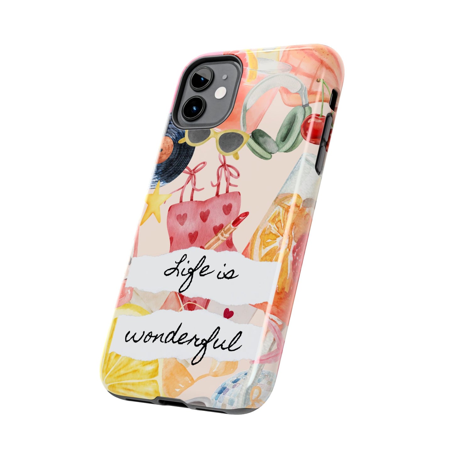 Life is Wonderful, Stylish Phone Cover, Cute Phone Accessory, Gift for Her, Summer Vibe Phone Case