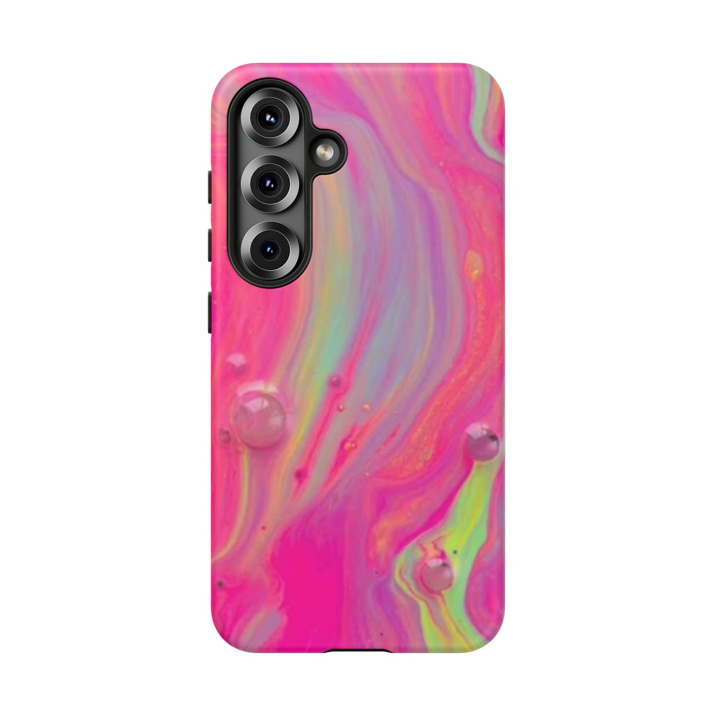 Pink Trendy Futuristic Tough Phone Case with Colorful Abstract Design for Samsung