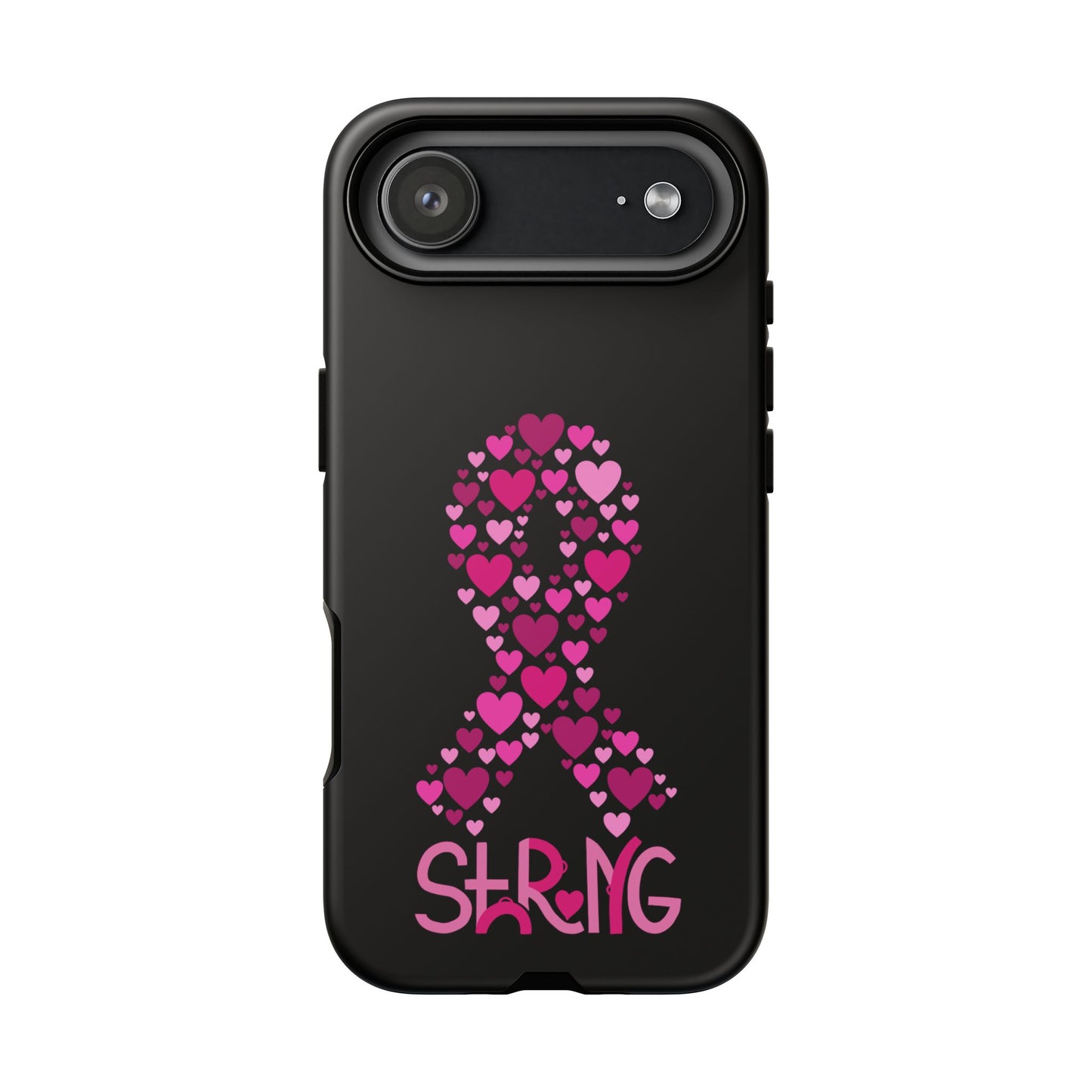 Pink Ribbon Phone Case - Strong Heart Design, Cancer Awareness, Gift for Supporters for IPhone