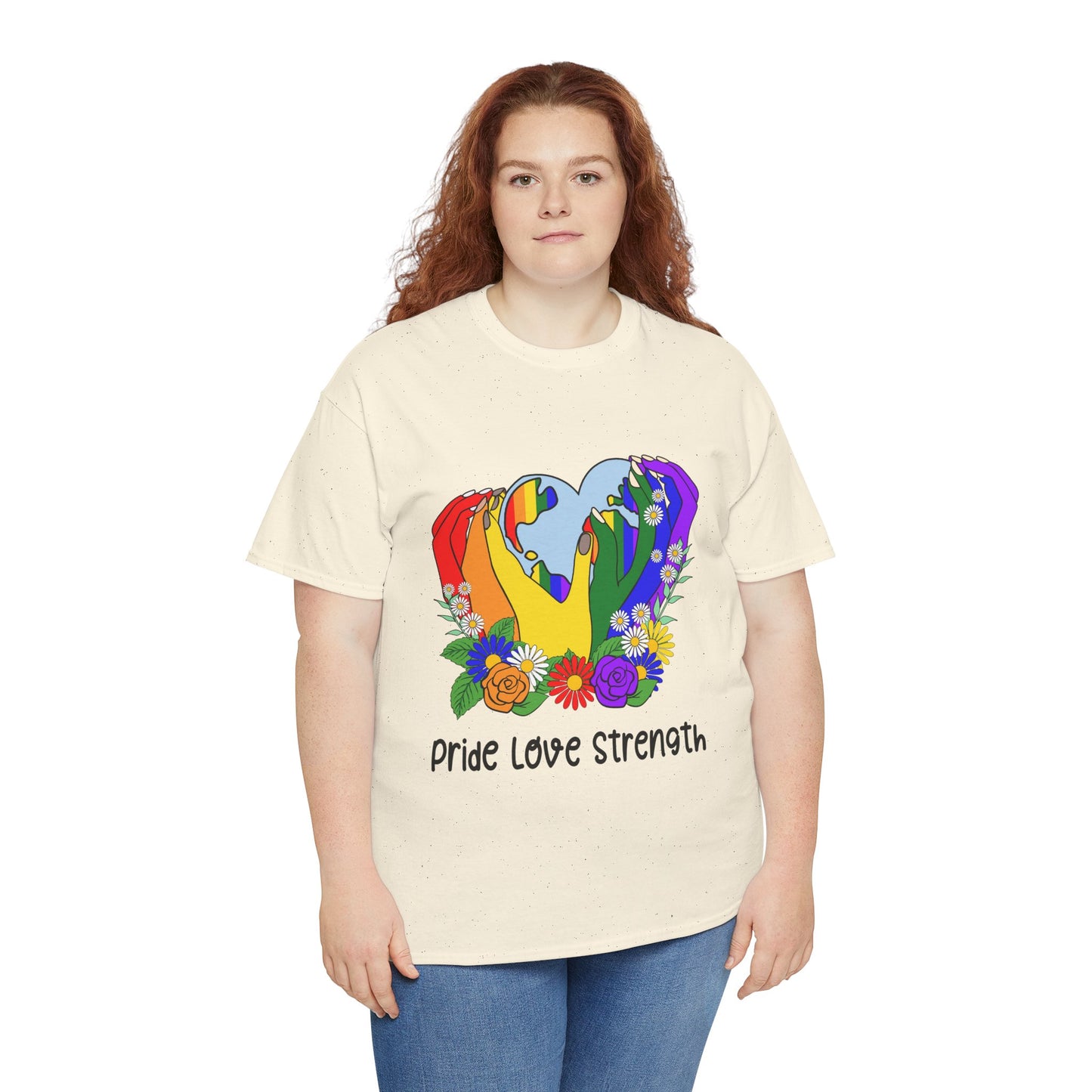 Pride Love Strength Unisex Cotton Tee - Celebrate Diversity and Unity