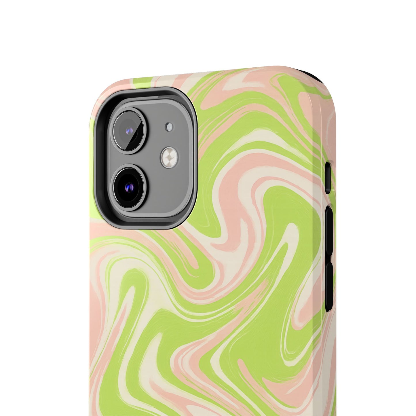 Pink & Green Stylish Tough Phone Case, Durable Protection, Gift for Friends, Colorful Marble Design