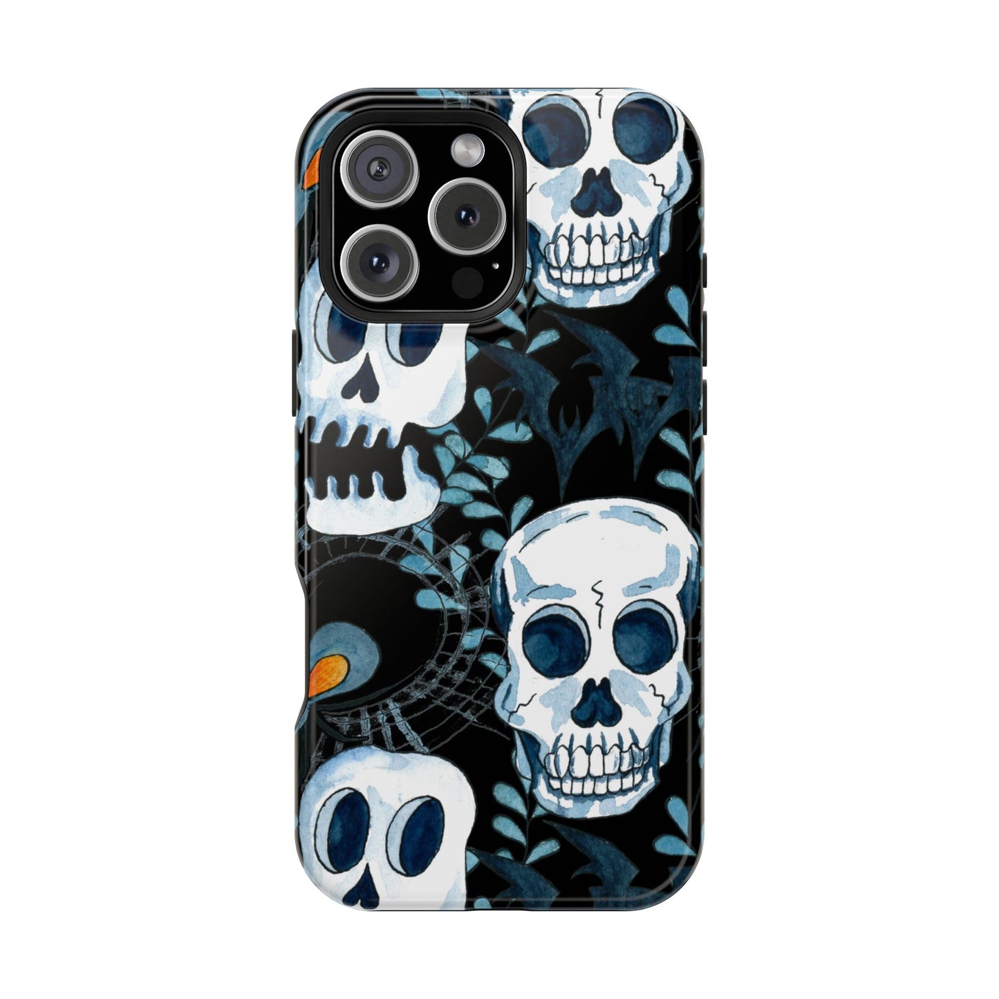 Phone Case - Skull Magnetic Impact-Resistant Case - Halloween - FREE Shipping for Iphone