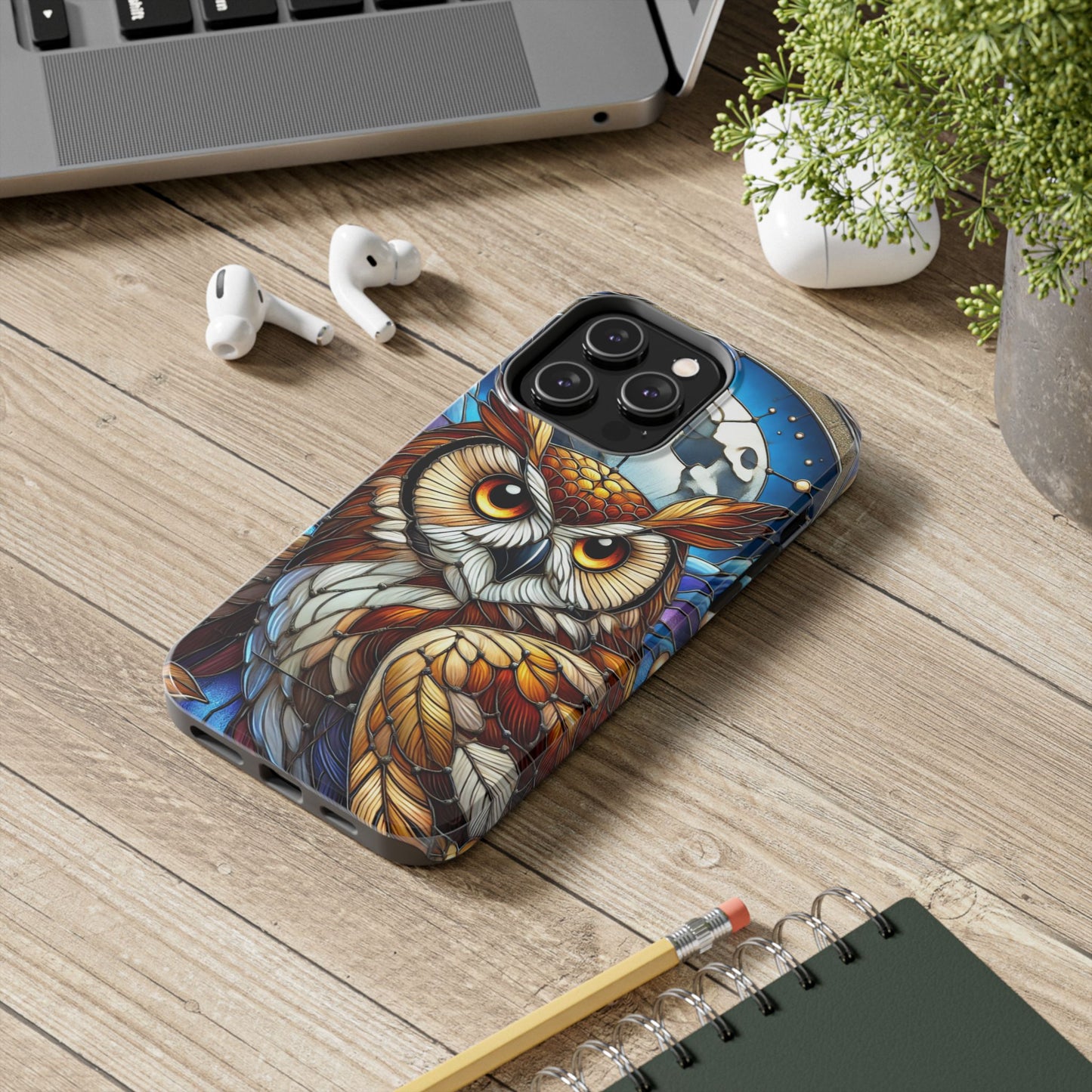 IPhone Case - Owl Stained Glass Design - Durable Protection