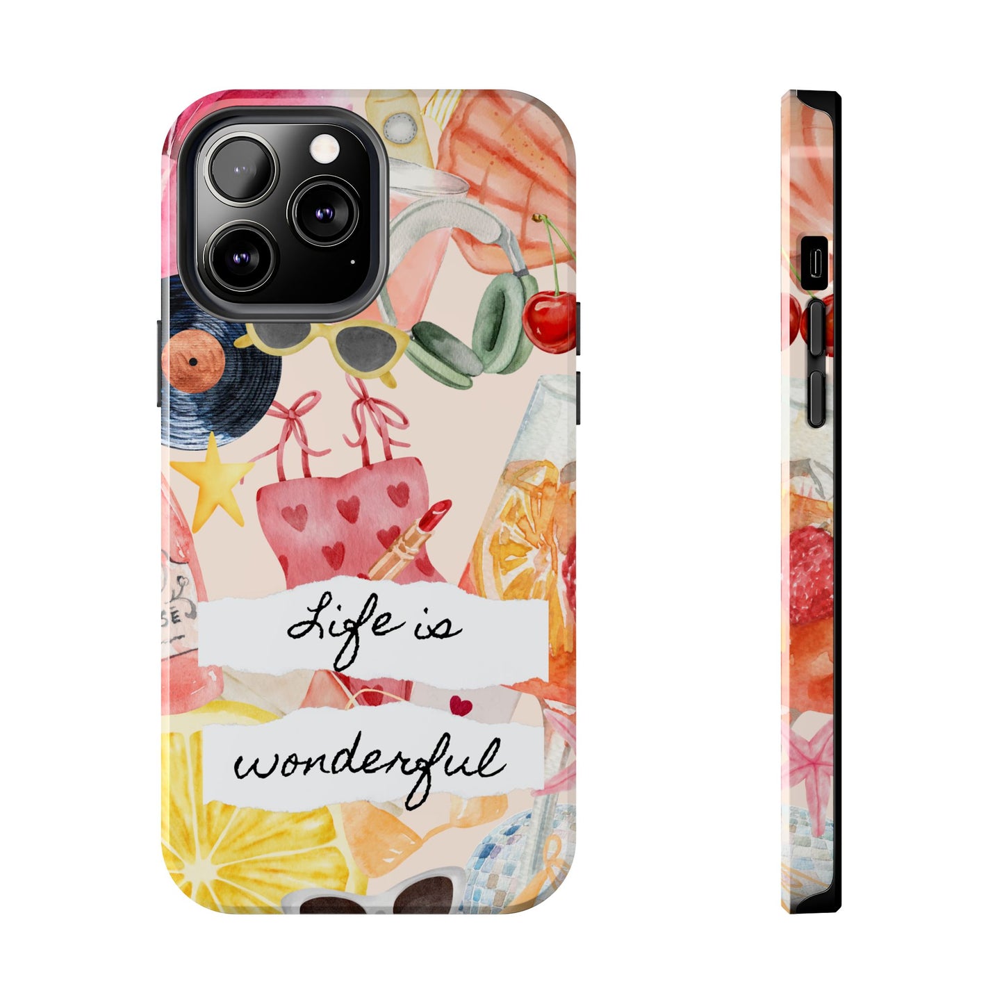 Life is Wonderful, Stylish Phone Cover, Cute Phone Accessory, Gift for Her, Summer Vibe Phone Case