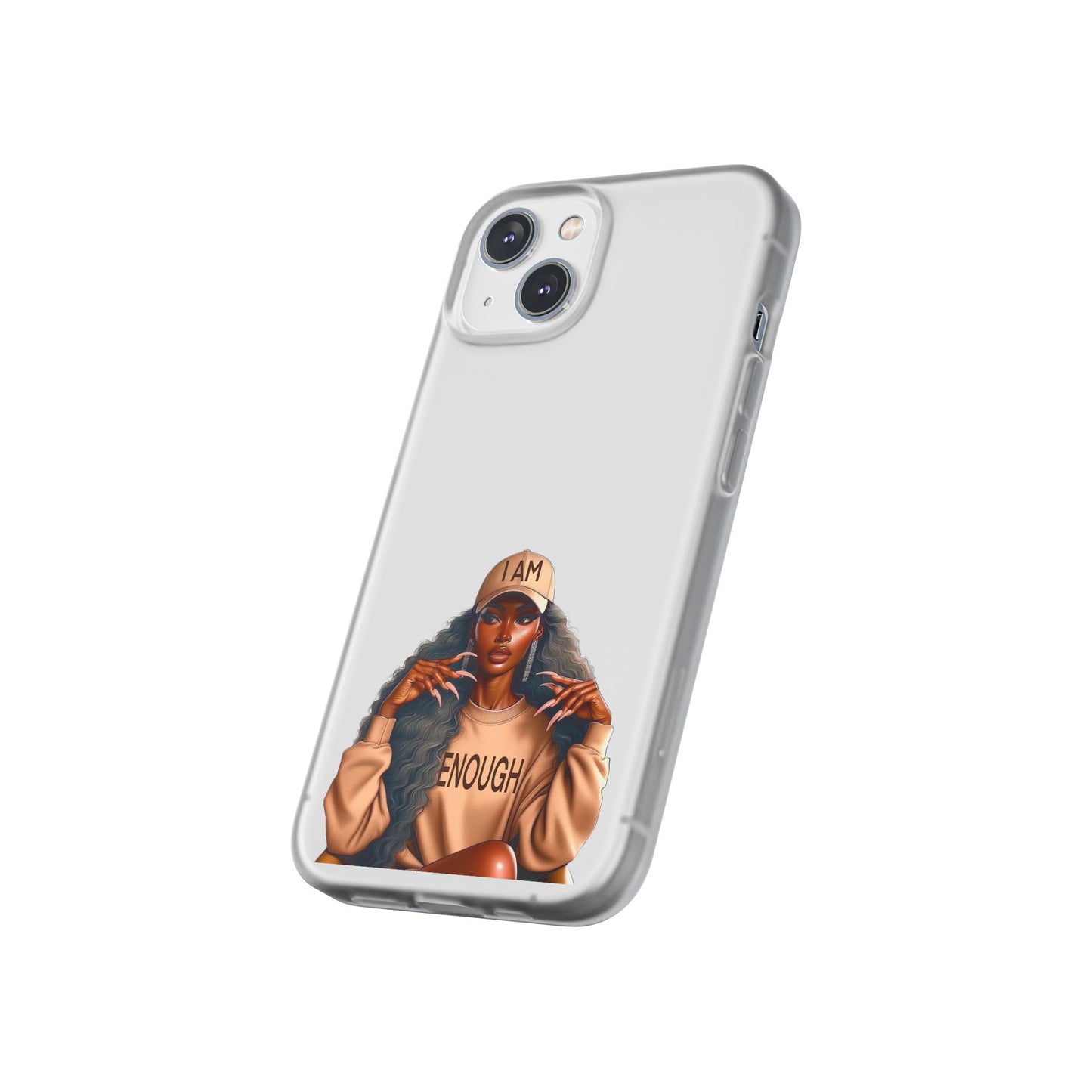 Empowerment Flexi Case | 'I AM ENOUGH' Design | Stylish Phone Cover for Confident Women