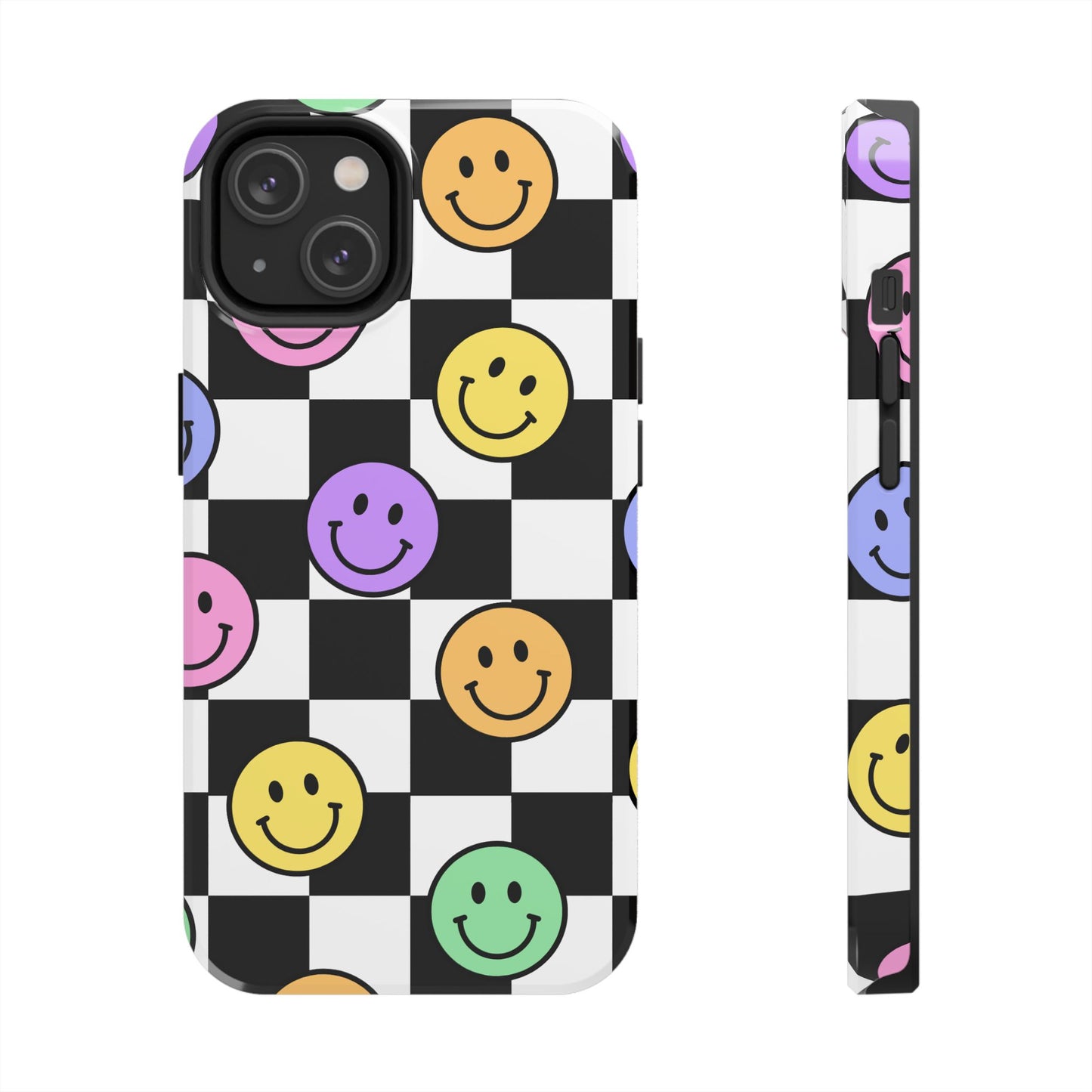 Colorful Smiley Face Phone Case, Durable Phone Cover, Fun Tech Accessories, Great for Gifts, Birthday, Holiday