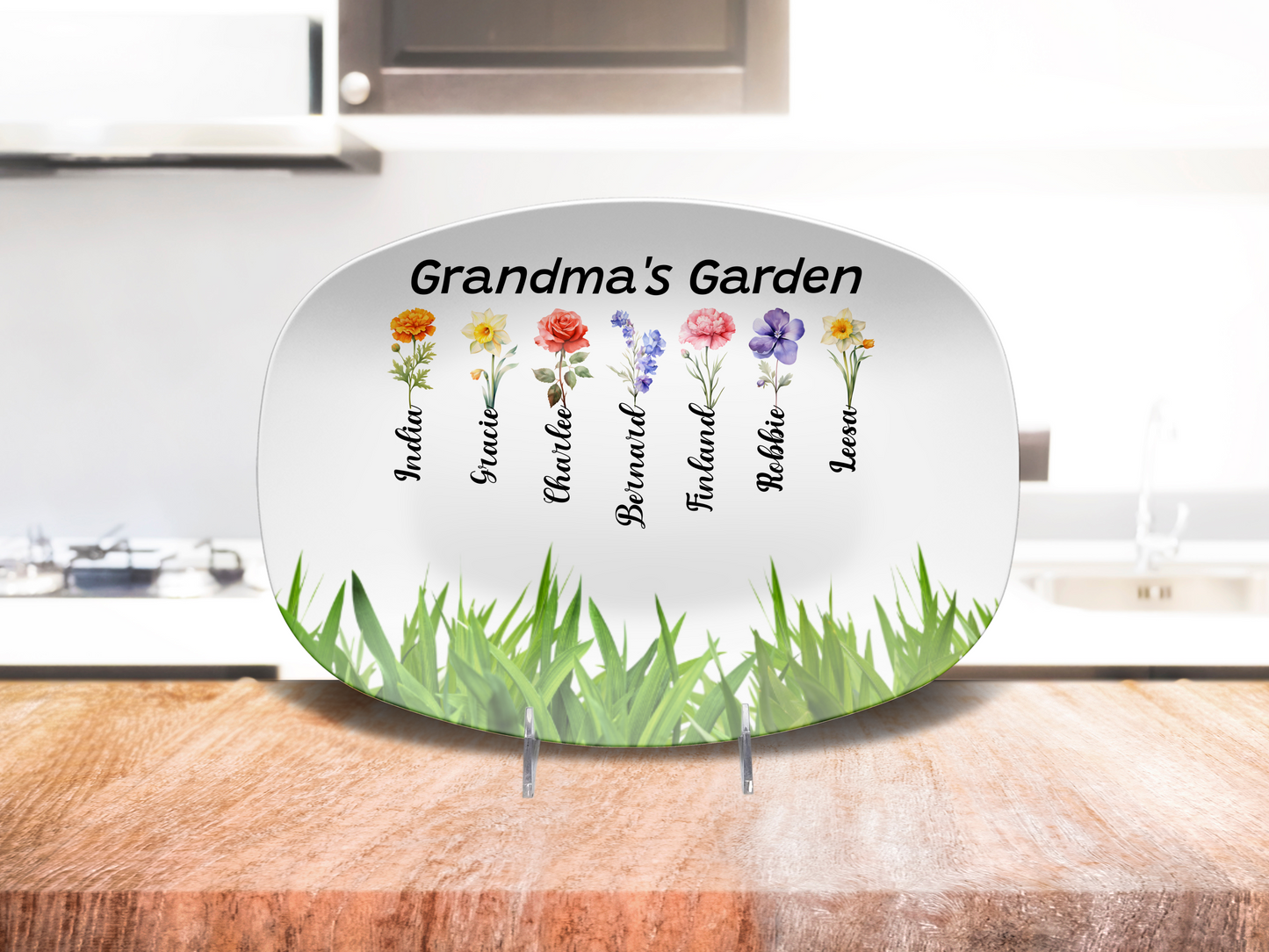 Make Her Smile with a Thoughtful Gift - The Grandma's Garden Personalized Platter