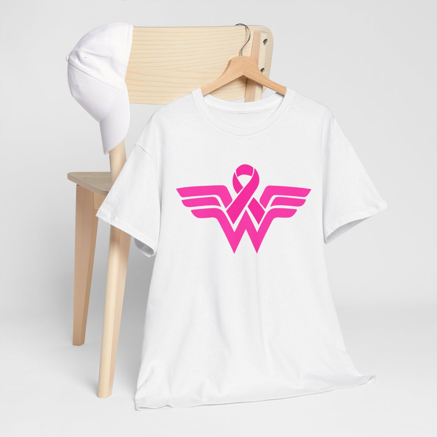 Empowerment Unisex Heavy Cotton Tee - Pink Wings & Ribbon Design