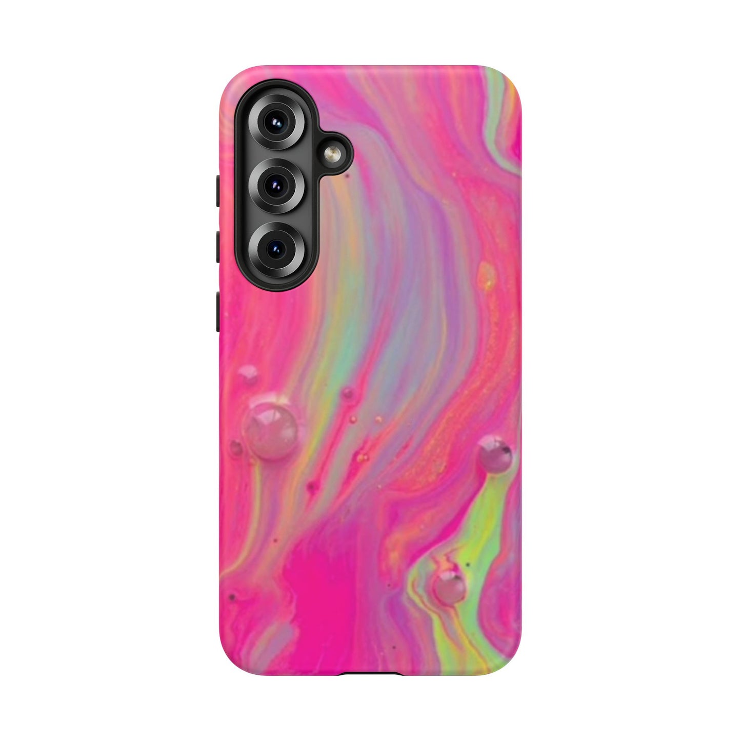 Pink Trendy Futuristic Tough Phone Case with Colorful Abstract Design for Samsung