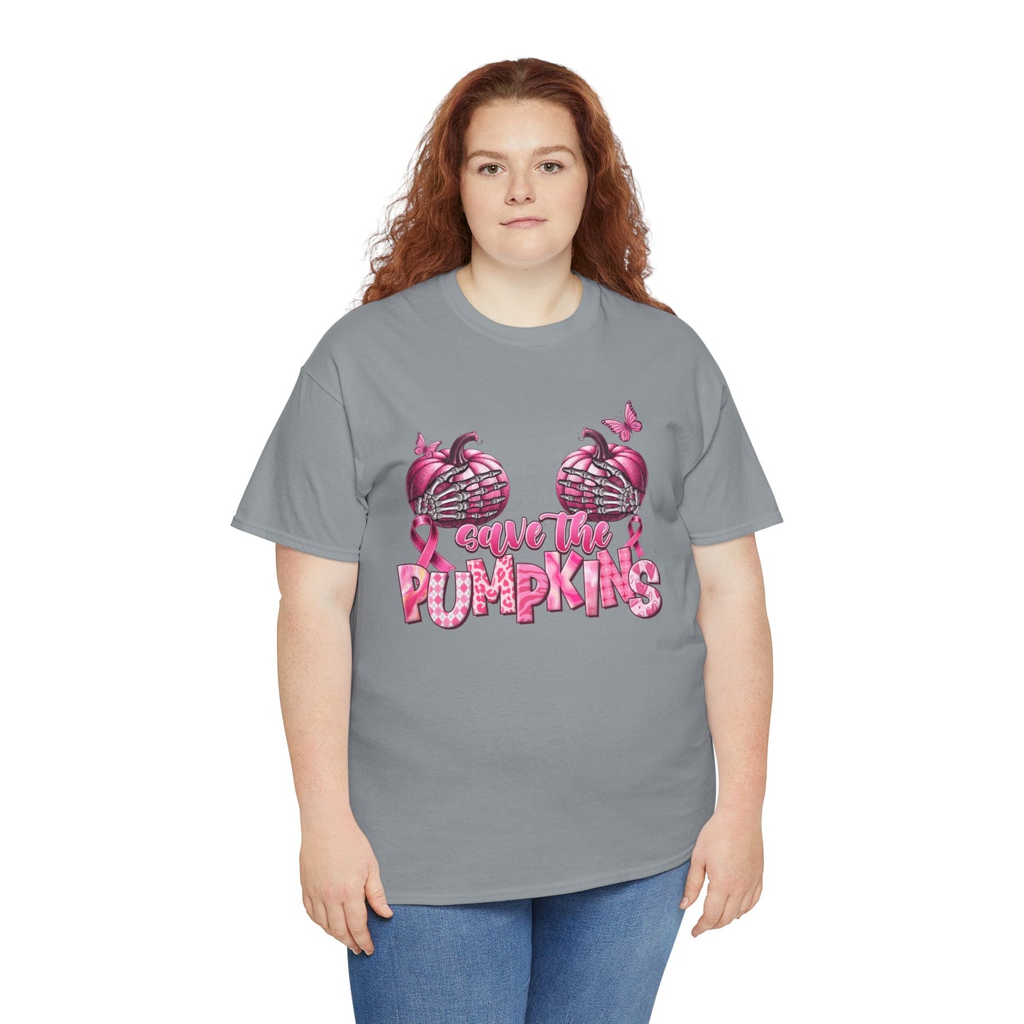 Save the Pumpkins Unisex Tee | Fall Fashion & Breast Cancer Awareness